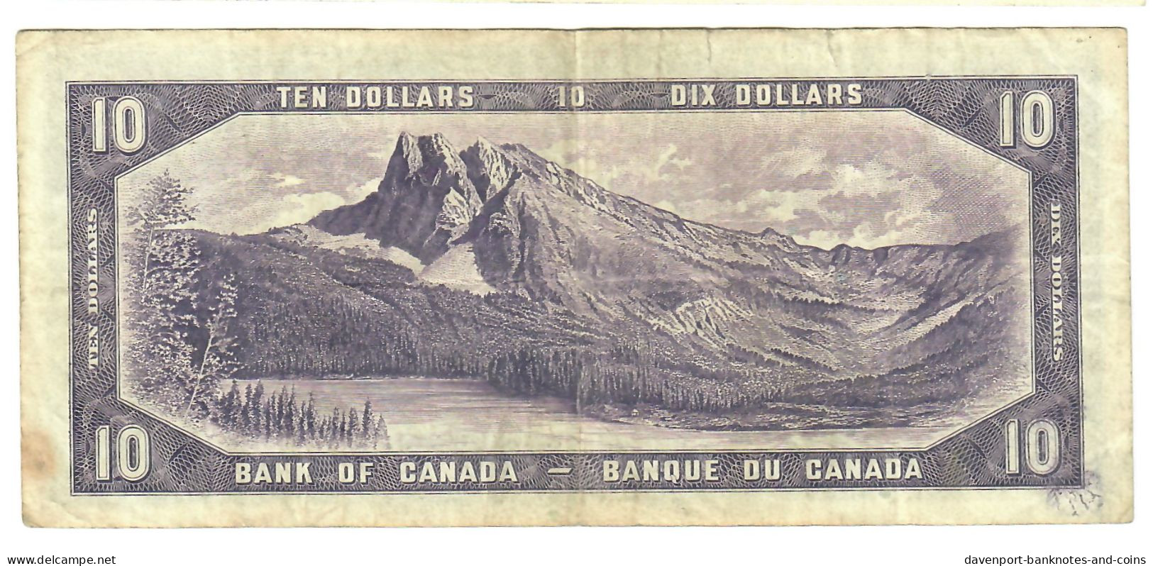 Canada 10 Dollars 1954 F "B/D" Coyne-Towers Devil's Face - Canada