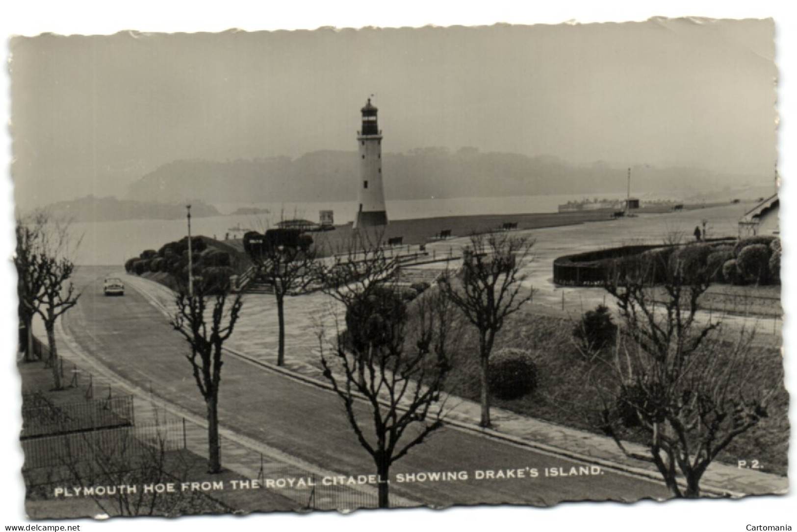 Plymouth Hoe From The Royal Citadel Showing Drake's Island - Plymouth