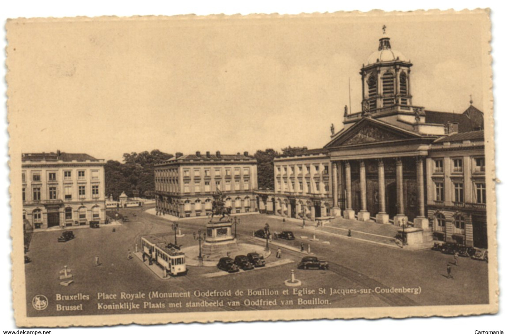 Bruxelles - Place Royale (Monument Godefroid De Bouillon Et Eglise St Jacques-sur-Coudenberg) - Bruxelles-ville