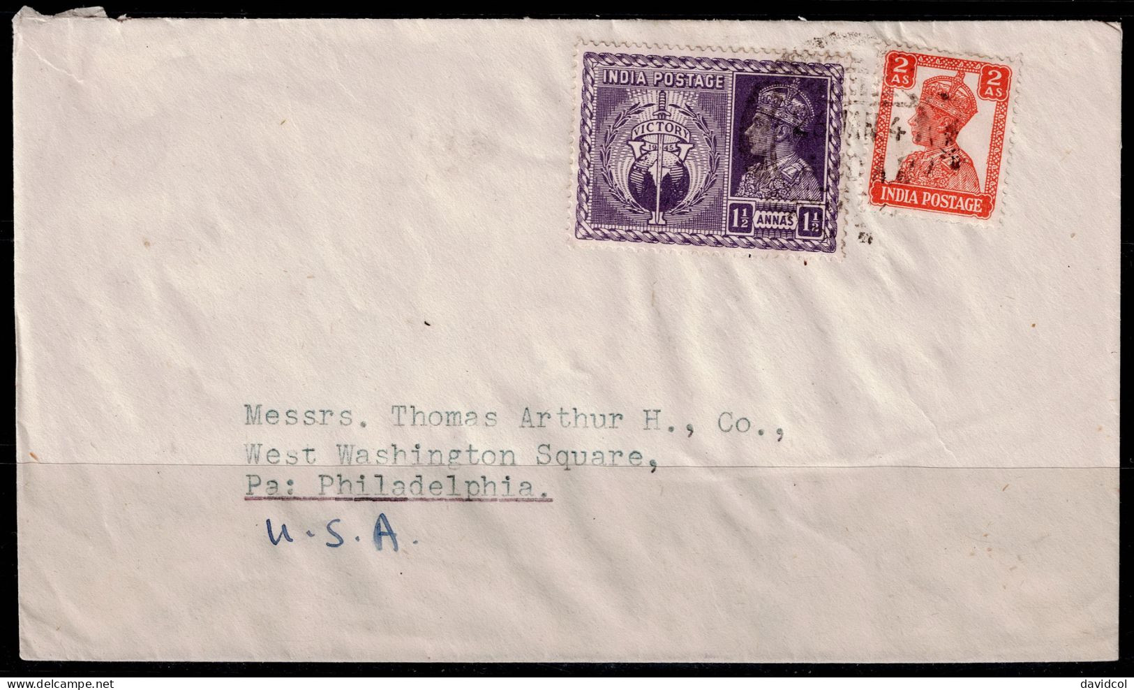 CA834-COVERAUCTION!!- INDIA - 1947 - LAHORE 26-MAR-1947 - Lettres & Documents