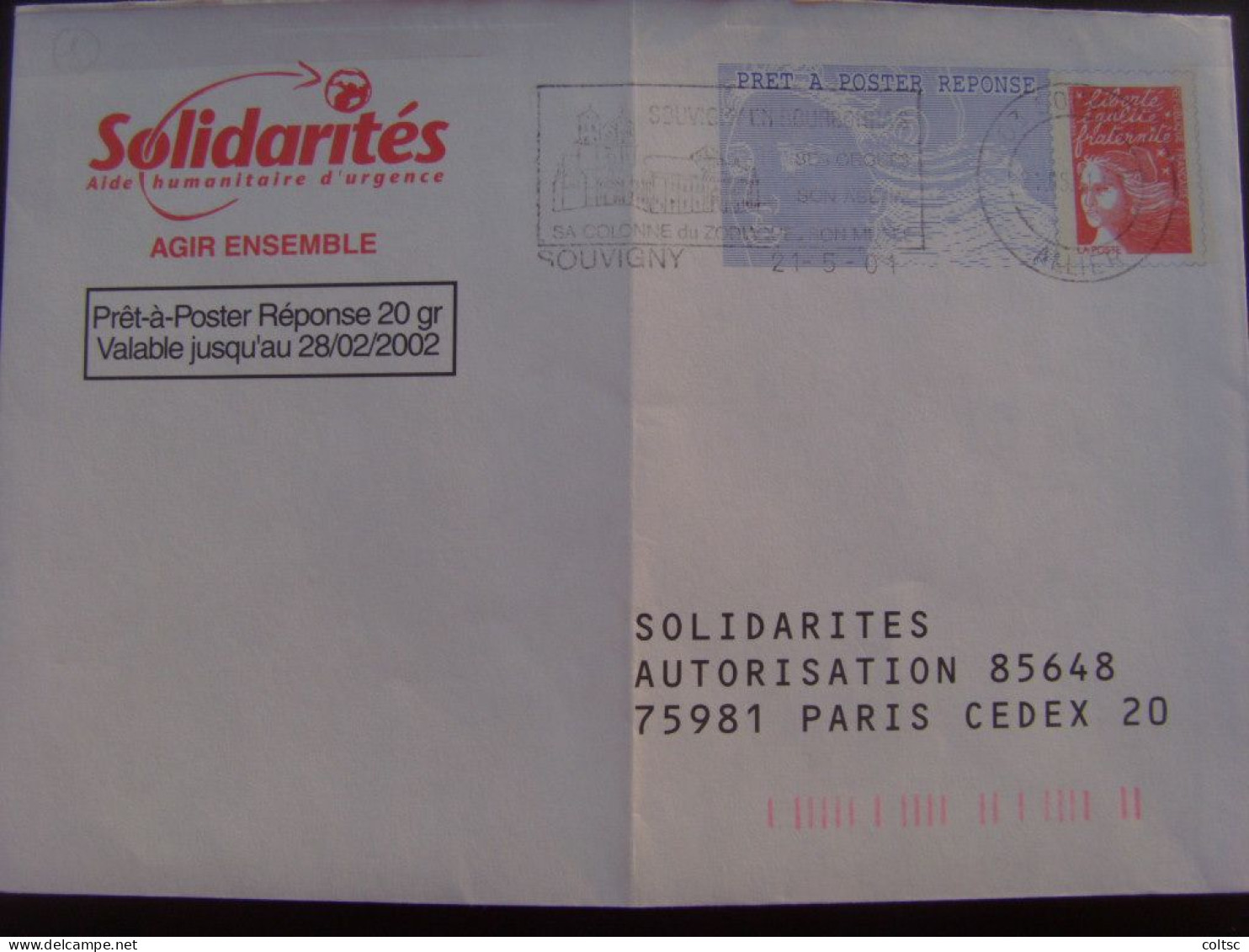 13996- PAP Réponse Luquet Solidarités Validité 28/02/2002 Obl - Prêts-à-poster:Answer/Luquet