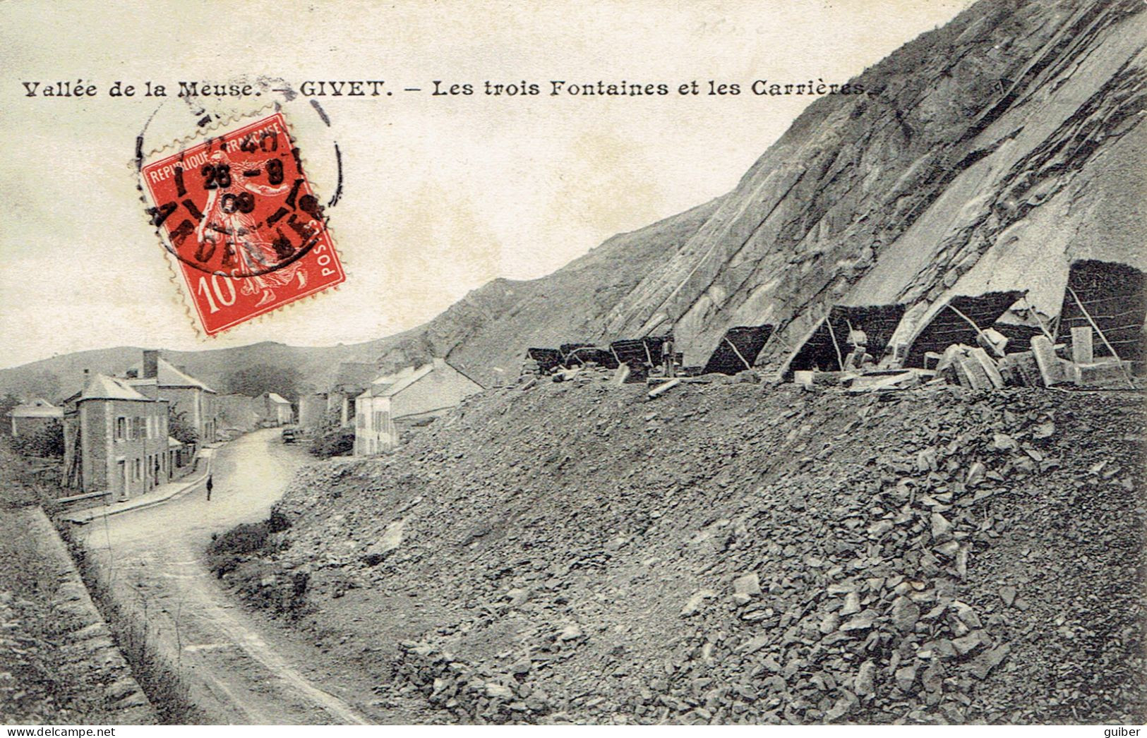 08  Givet Les Trois Fontaines Et Les Carrieres 1909 - Givet