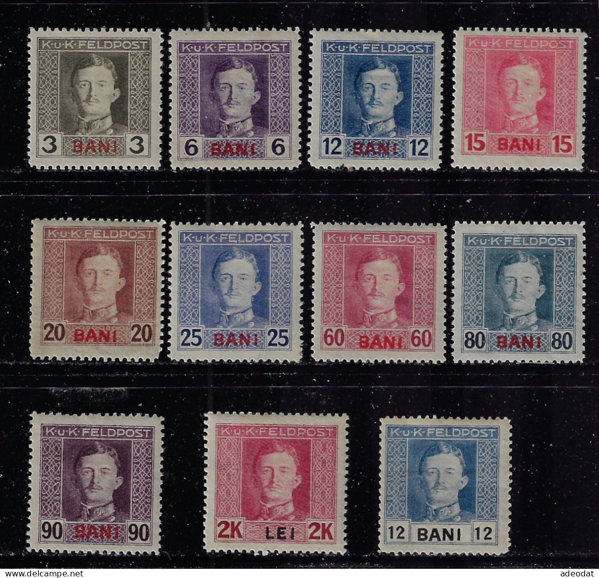 AUSTR0-HUNGARIAN MILITARY OCCUPATION ROMANIA 1917 SCOTT ROMANIA 1N1...1N22 11 STAMPS MH - Besetzungen