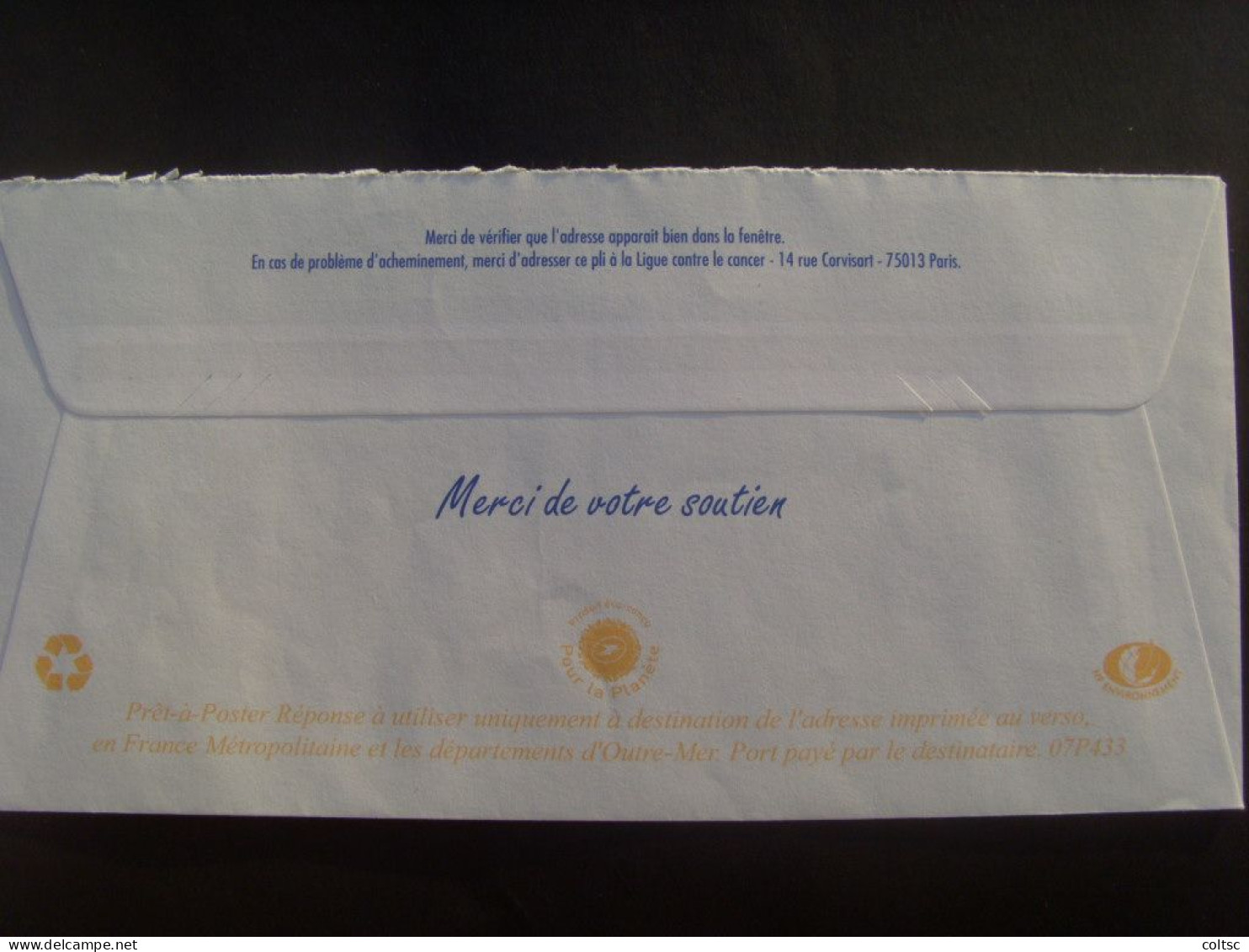 13960- PAP Réponse Lamouche Phil@poste Ligue Contre Le Cancer Validité Permanente Agr. 07P433 Obl - PAP: Antwort/Lamouche