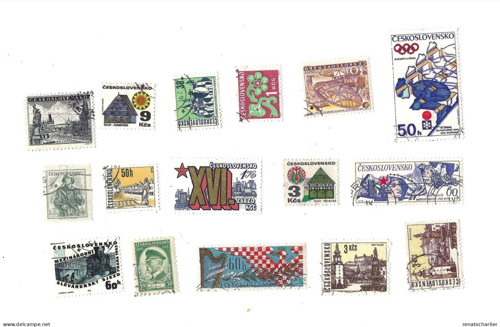 Collection De 90 Timbres Oblitérés. - Collezioni & Lotti