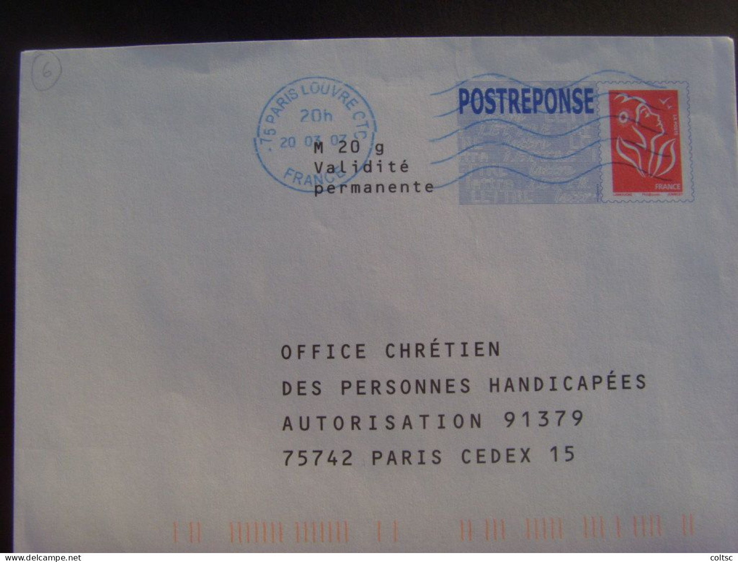 13976- PAP Réponse Lamouche Phil@poste Office Chrétien Des Personnes Handicapées Val. Perm. Agr. 06R515 Obl PAS COURANT - PAP: Antwort/Lamouche