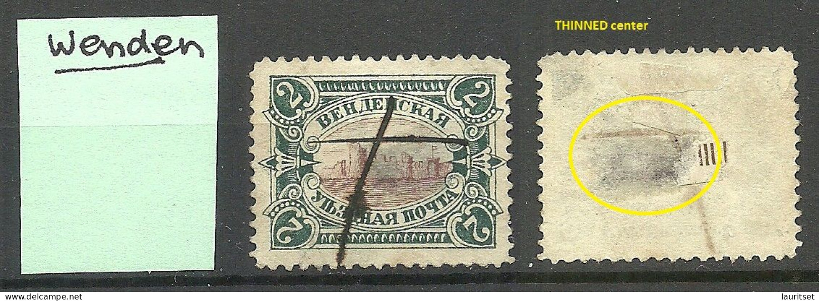 RUSSIA Russland Latvia 1901 Lettland Wenden Michel 12 O NB! Unfortunatel, Stamp Is Damaged = Center Thinned! - Nuevos