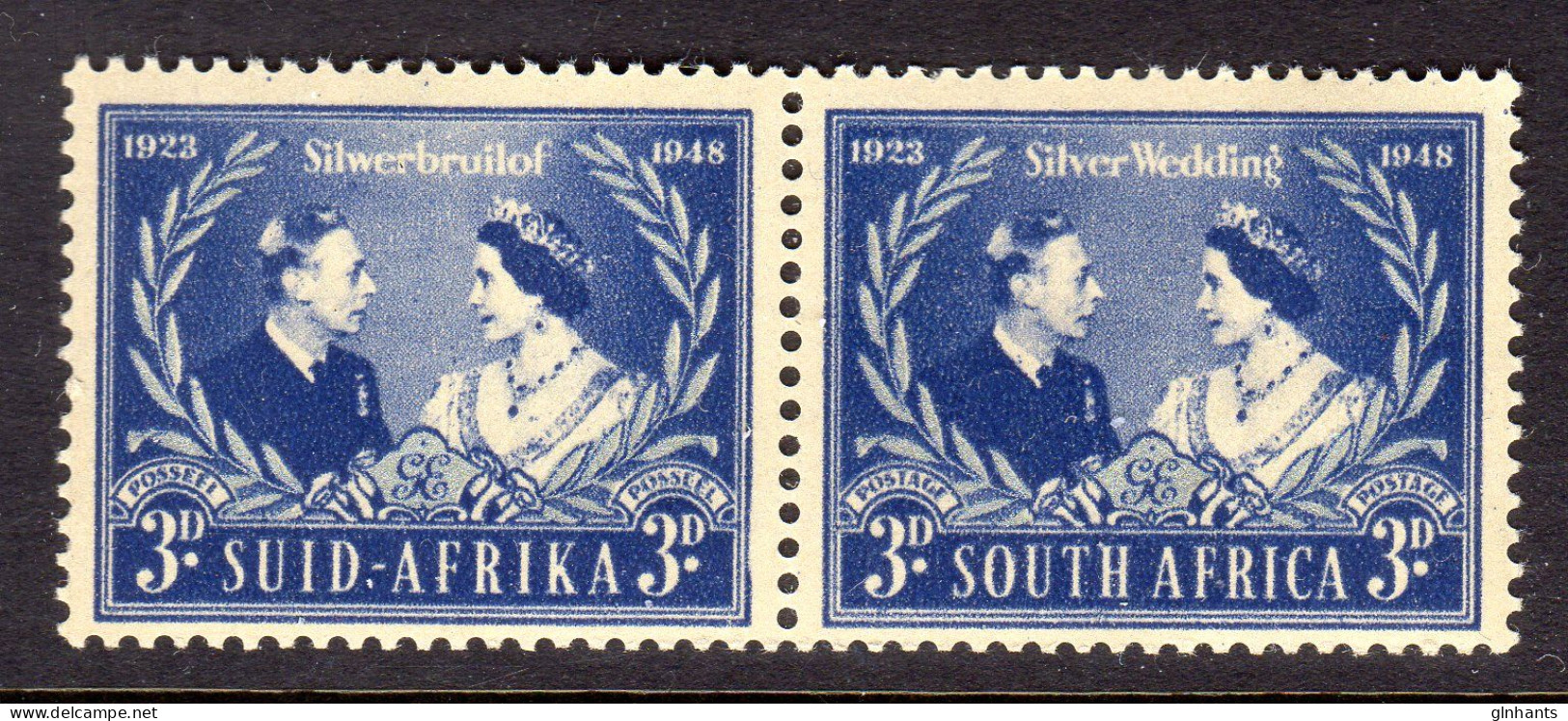 SOUTH AFRICA - 1948 SILVER JUBILEE PAIR FINE LIGHTLY MOUNTED MINT MM * SG 125 - Neufs