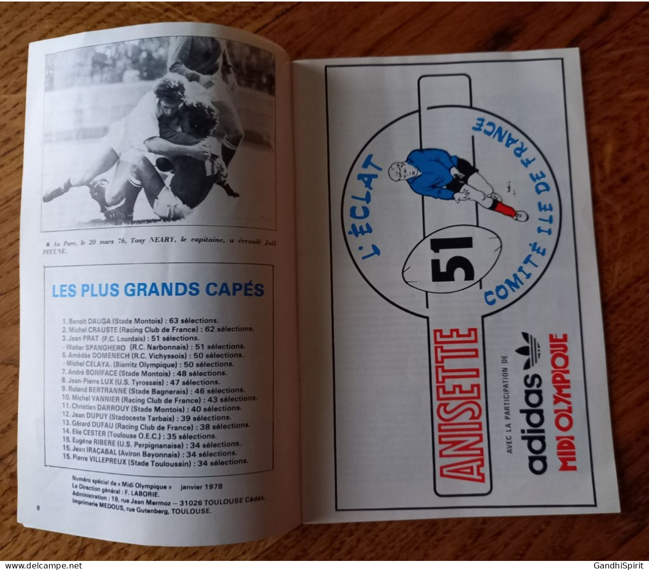 1978 France-Angleterre Programme FFR, Tournoi Des Cinq 5 Nations, Five 5 Nations Tournament, Rugby - Rugby