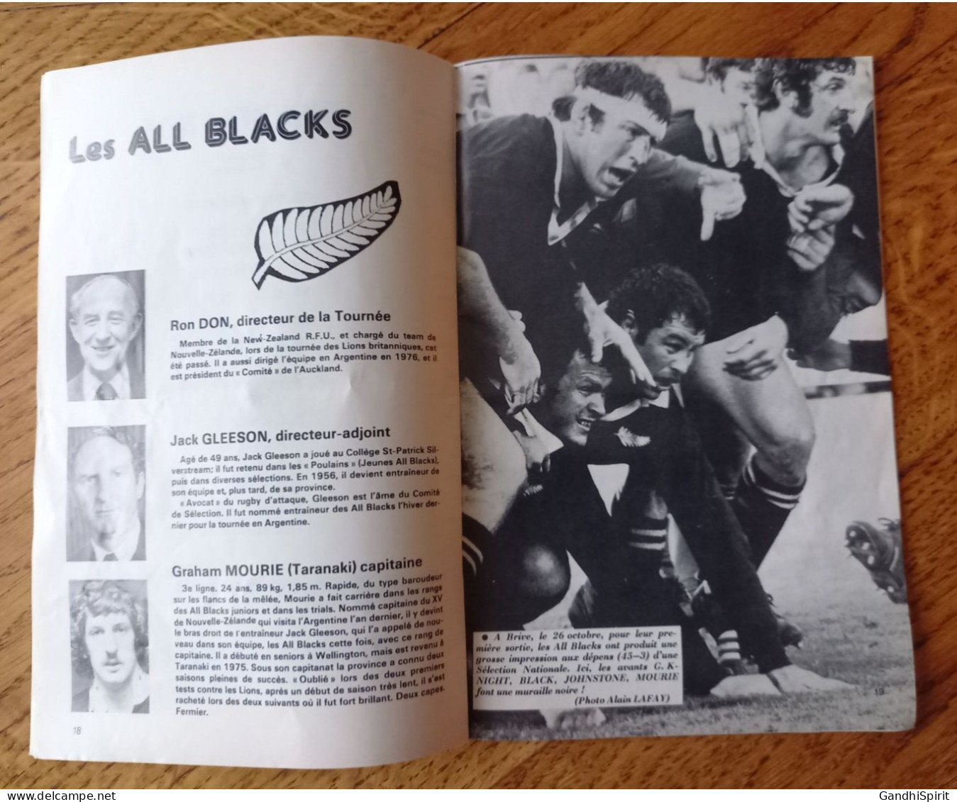 1977 Tournée All Blacks New Zealand en France Programme -Toulouse, Paris, Parc des Princes, Rugby, Nouvelle-Zélande