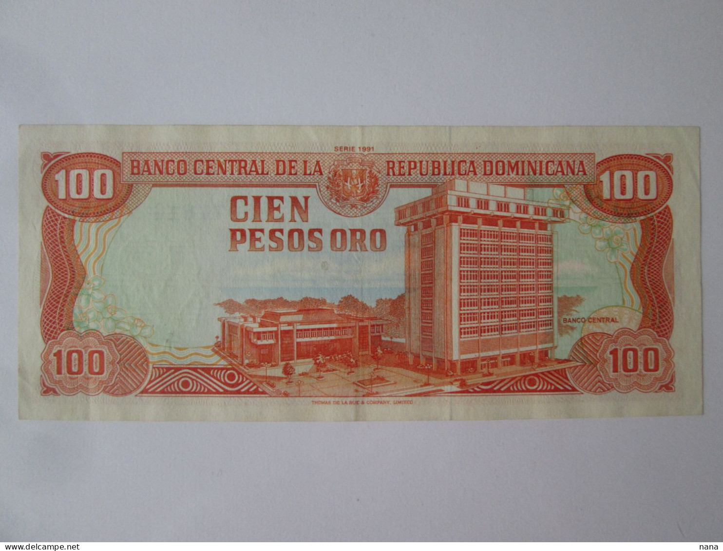 Dominicana 100 Pesos Oro 1991 Banknote Very Good Condition,see Pictures - Repubblica Dominicana