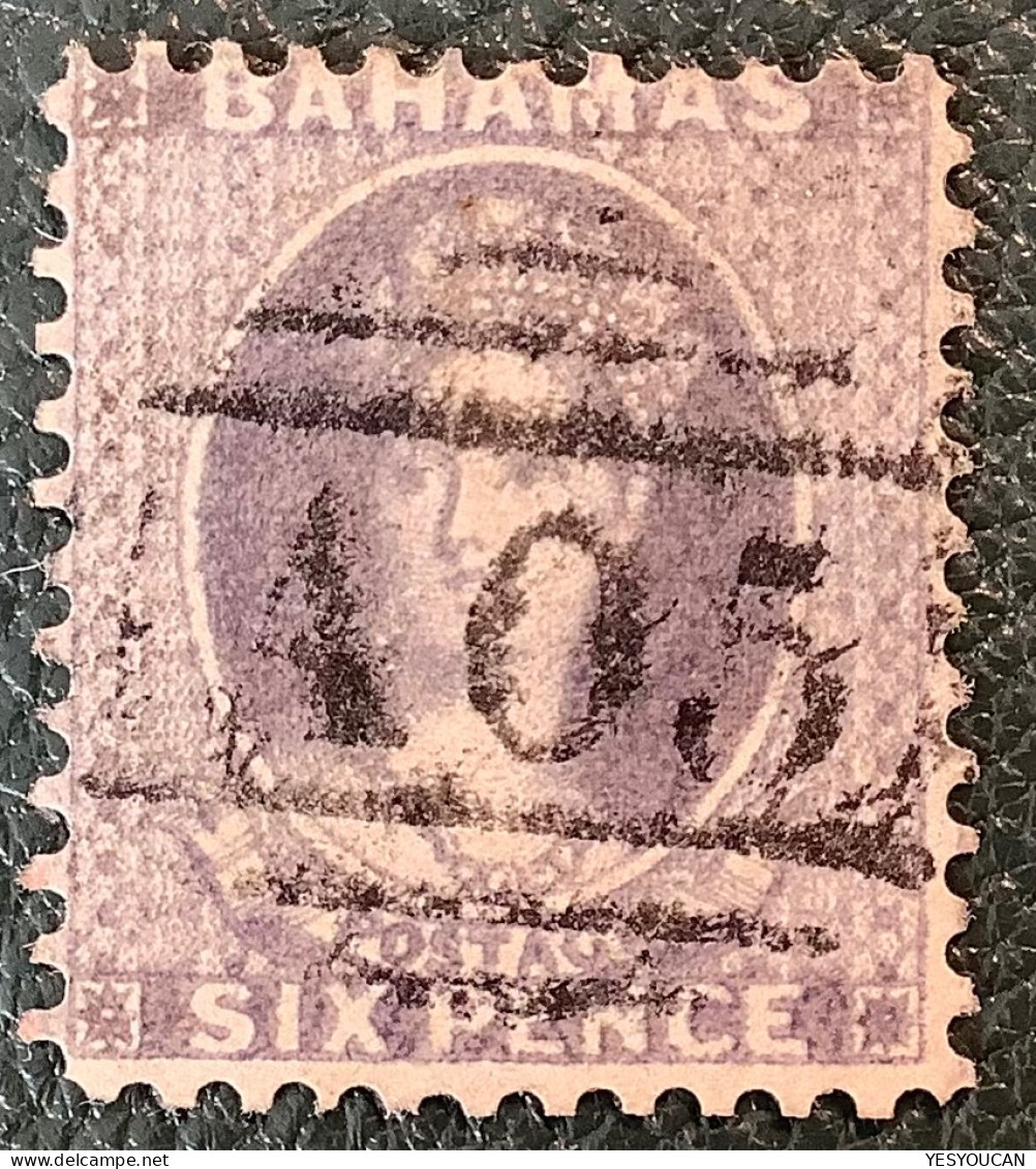 Bahamas1862 Mi 4c/SG 11 XF Used: 6d Queen Victoria Lavender Grey A05, BPA Cert (BWI British Colonies Empire Commonwealth - 1859-1963 Crown Colony