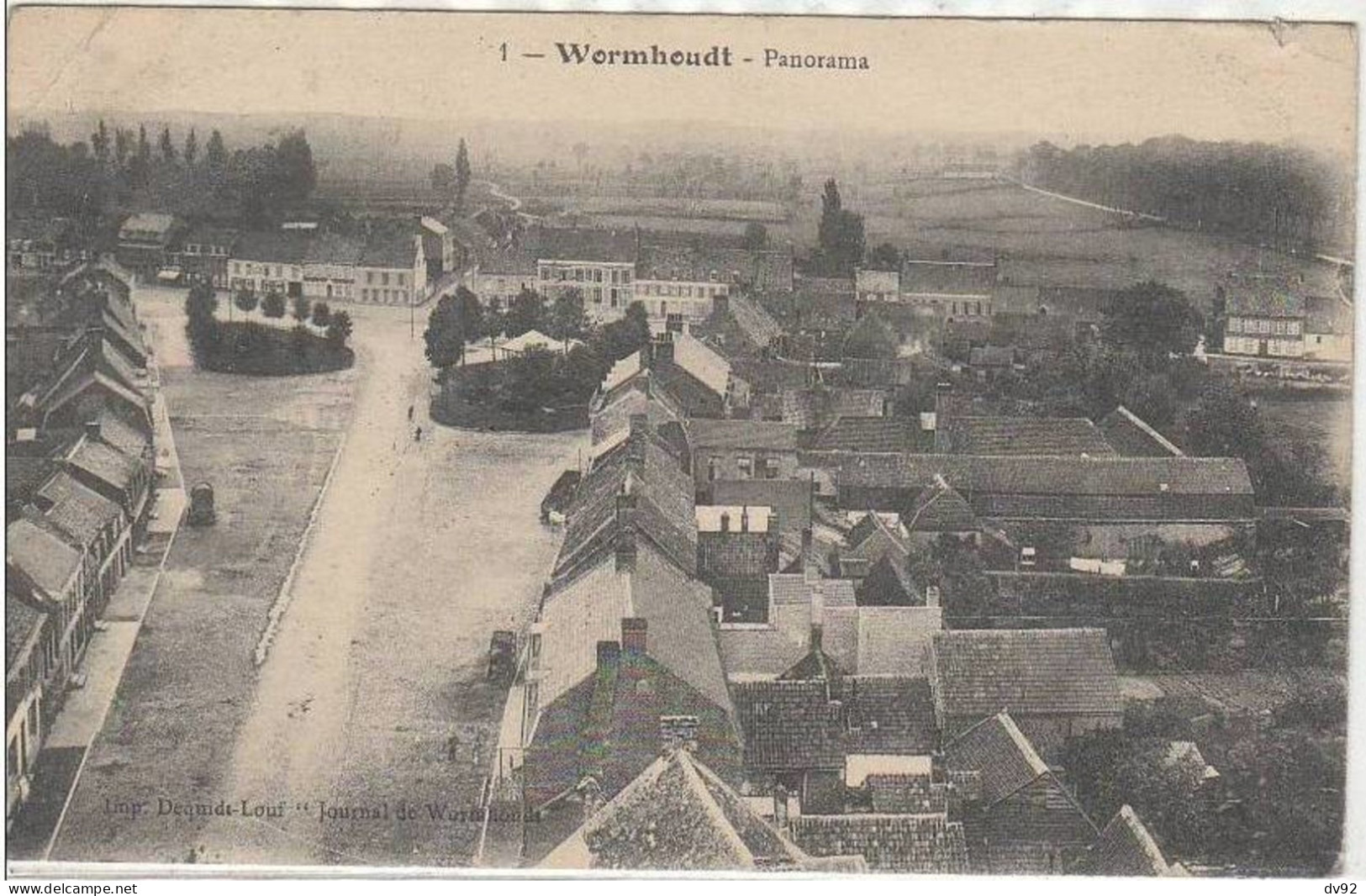 NORD WORMHOUDT PANORAMA (CACHET MILITAIRE AU DOS) - Wormhout