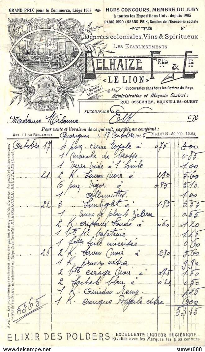 Delhaize Le Lion 1925 Quaregnon + Timbre - 1900 – 1949