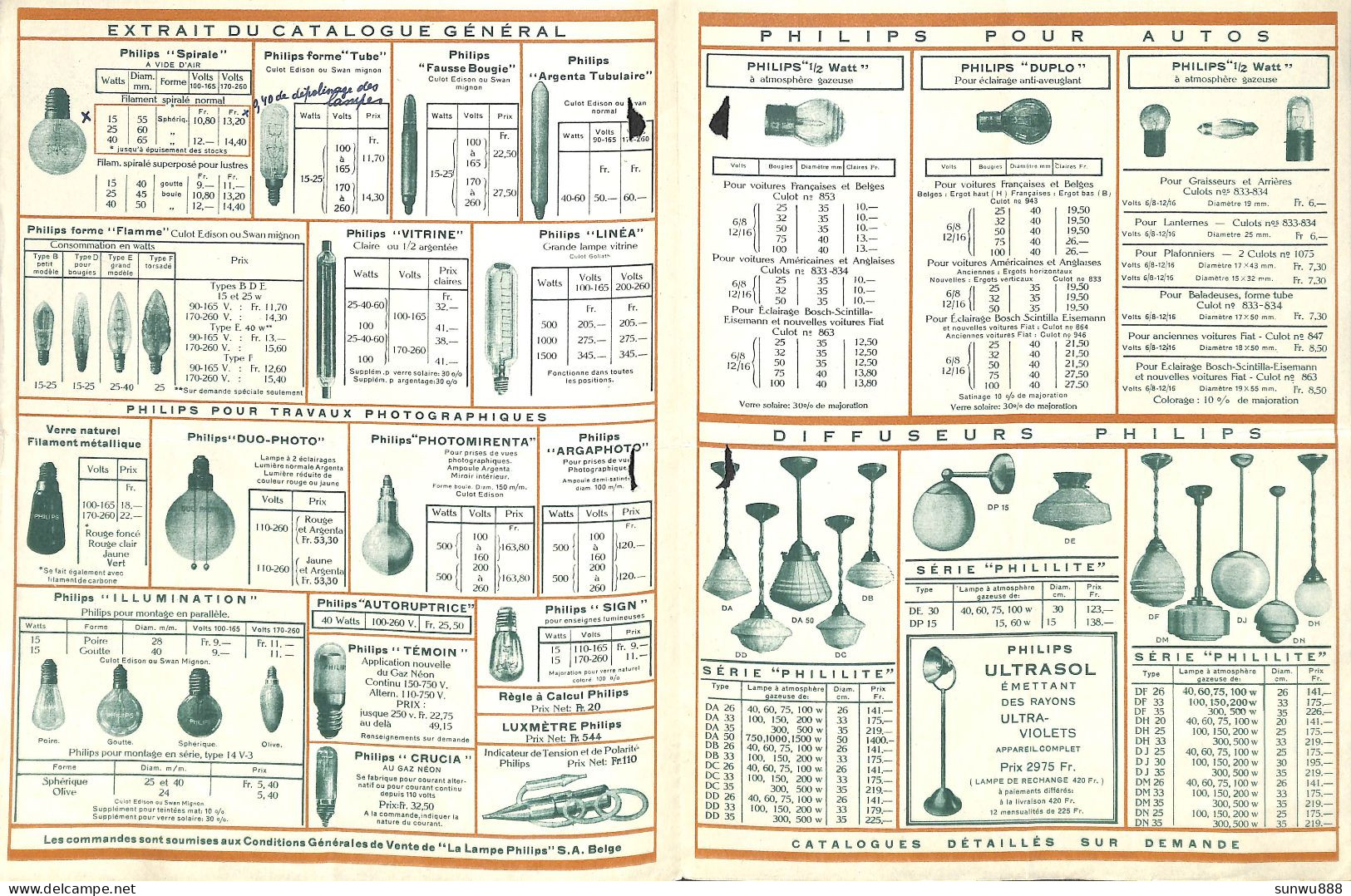 Feuillet 4 Pages Lampe Philips - Electricity & Gas