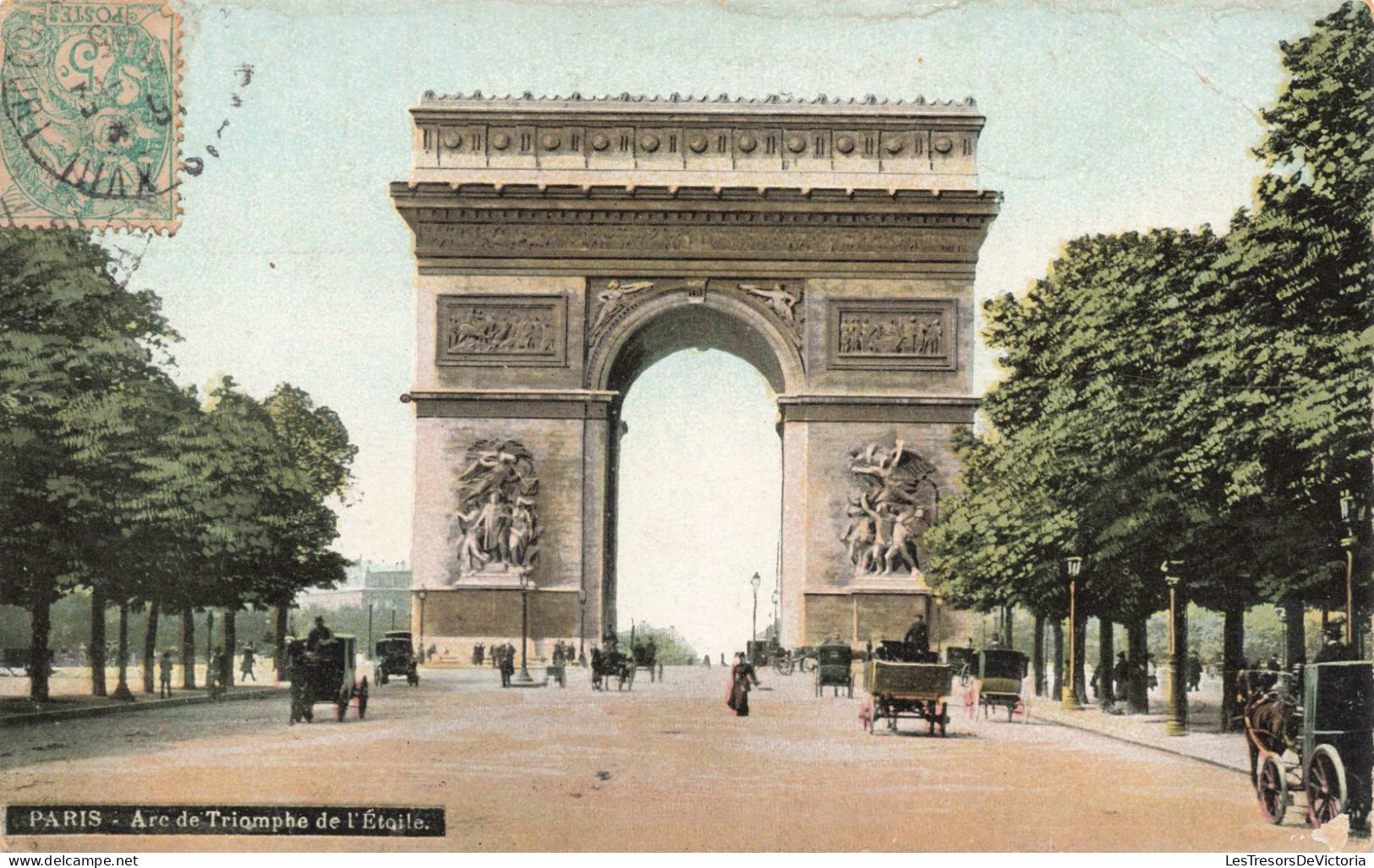 FRANCE  - Paris - Arc De Triomphe De L'étoile - Animé - Colorisé - Carte Postale Ancienne - Arc De Triomphe