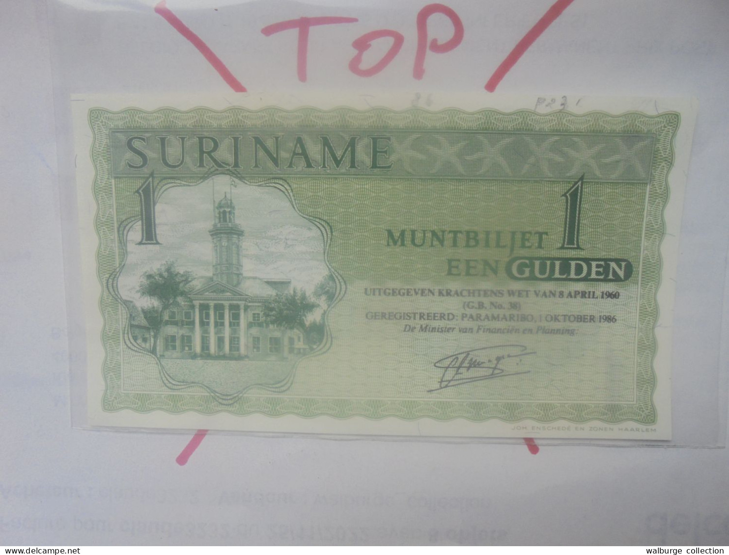 SURINAM 1 GULDEN 1960-1986 Neuf (B.30) - Surinam