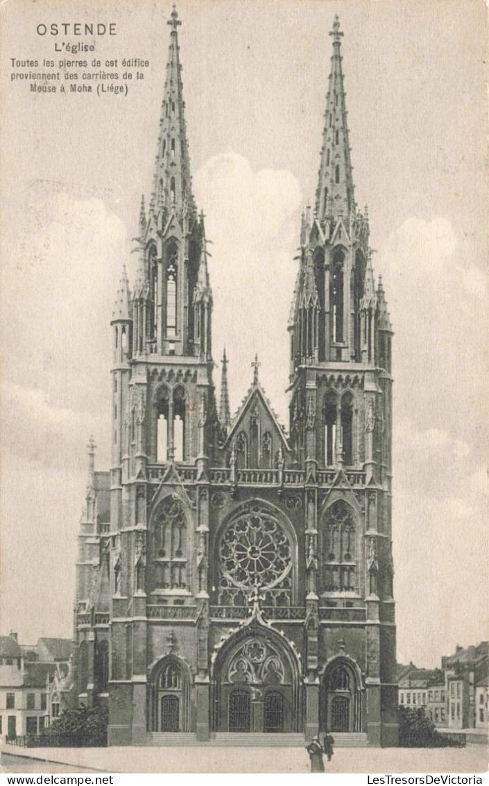 BELGIQUE - Ostende - L'église - Carte Postale Ancienne - Oostende