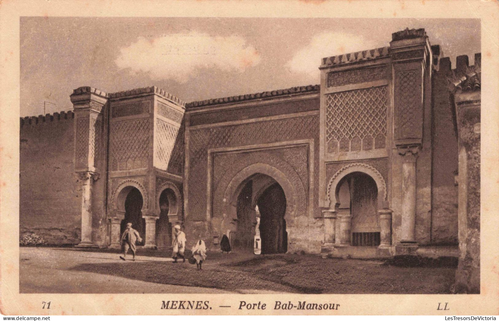 MAROC - Meknes - Porte Bab-Mansour - Carte Postale Ancienne - Meknès