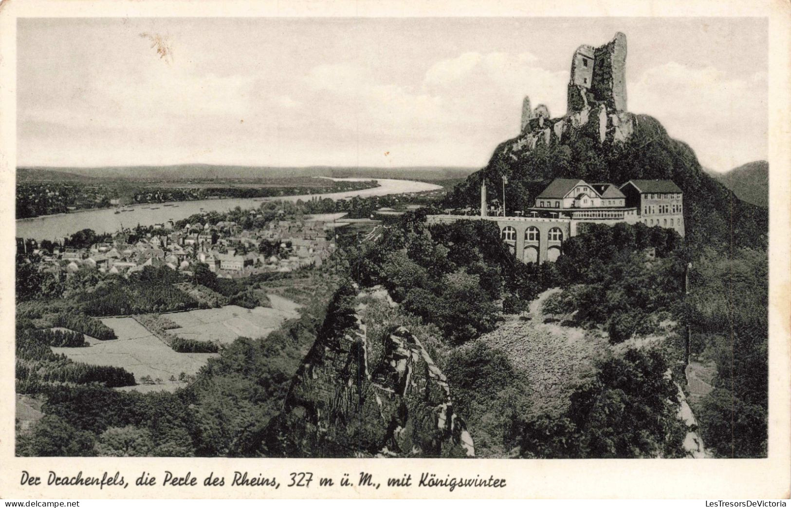 ALLEMAGNE -  Der Drachenfels, Die Perle Des Rheins, 32 M ü M, Mit Königswinter - Carte Postale Ancienne - Königswinter