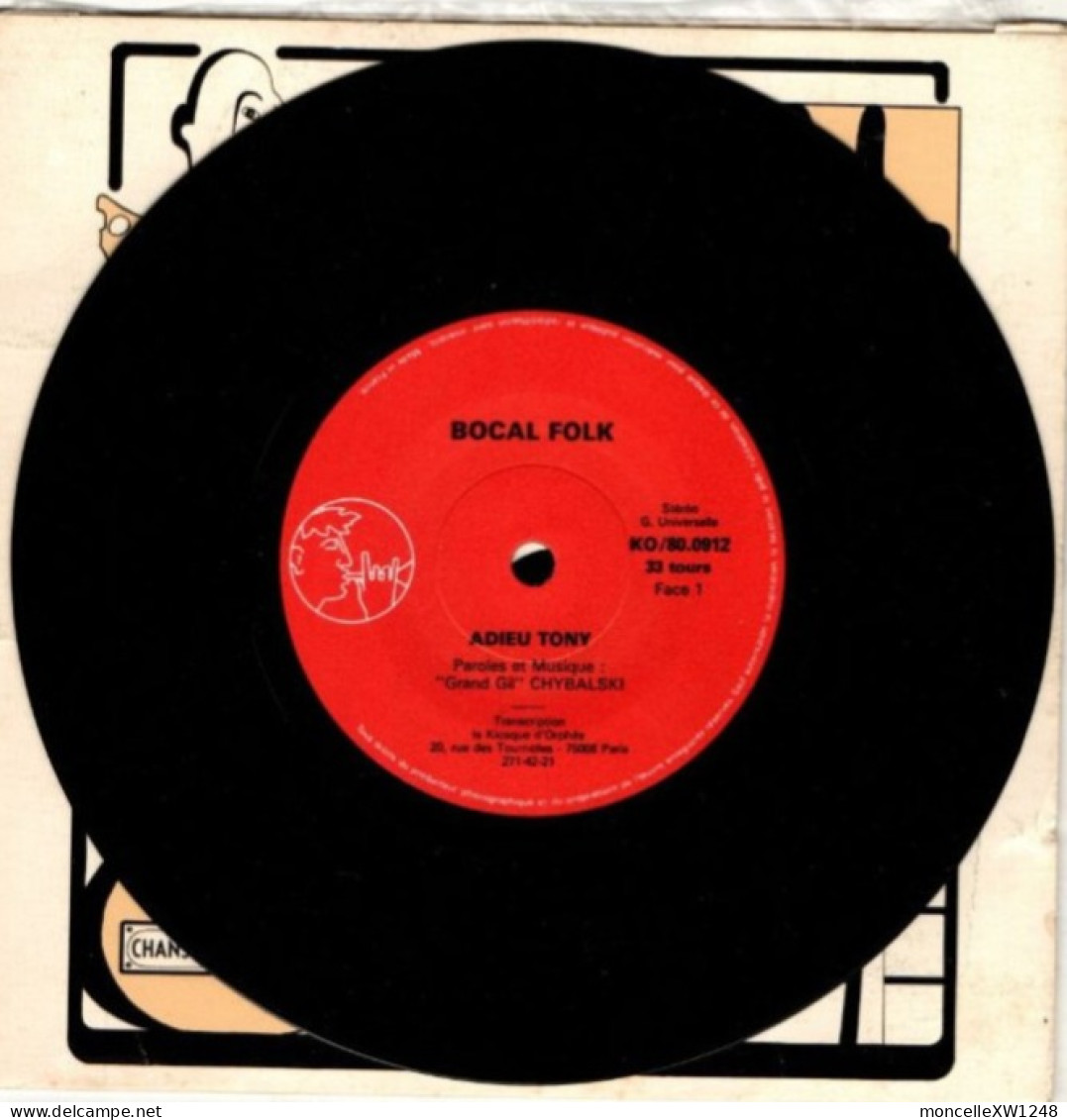 Bocal-Folk - 33 T Format 17 Cm Adieu Tony (1980) - Formats Spéciaux