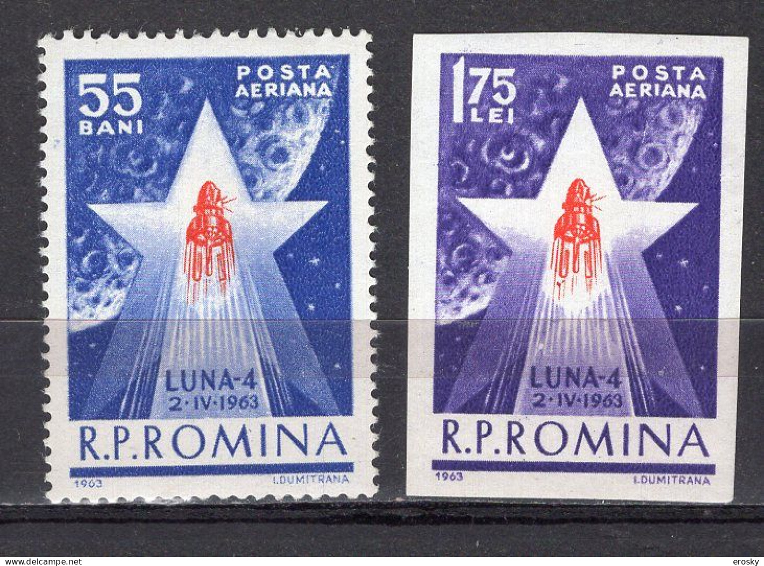 S2524 - ROMANIA ROUMANIE AERIENNE Yv N°173/74 ** ESPACE SPACE - Neufs