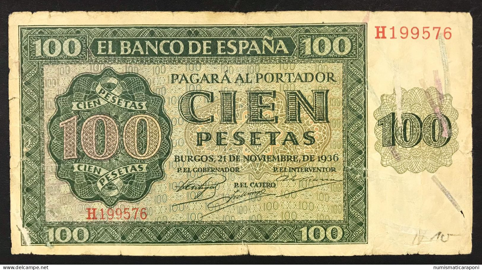 SPAGNA / SPAIN 100 PESETAS 1936 Pick#101  Lotto.2367 - 500 Pesetas