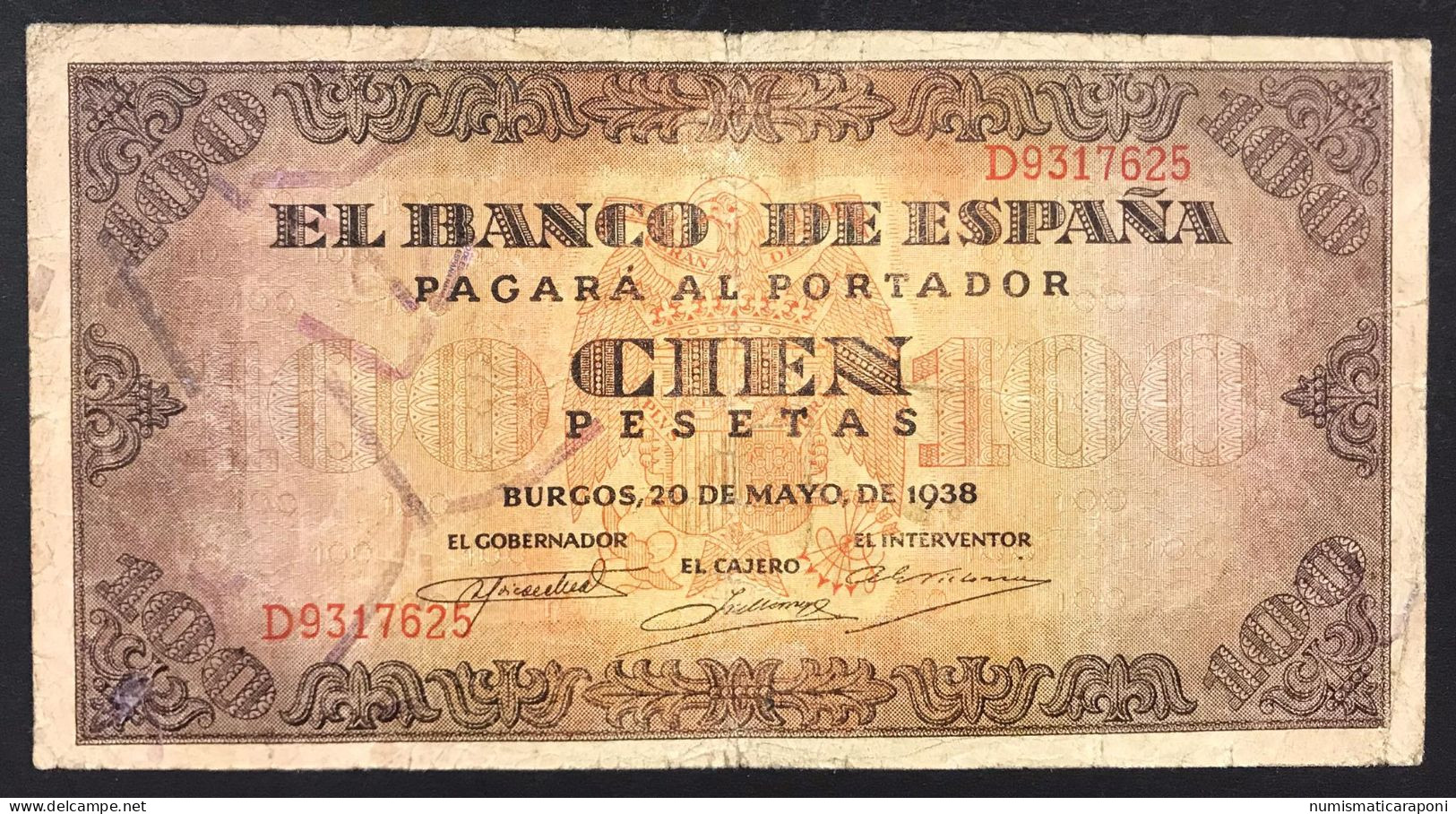 SPAGNA / SPAIN 100 PESETAS 1938 Pick#113  Lotto.2371 - 500 Peseten