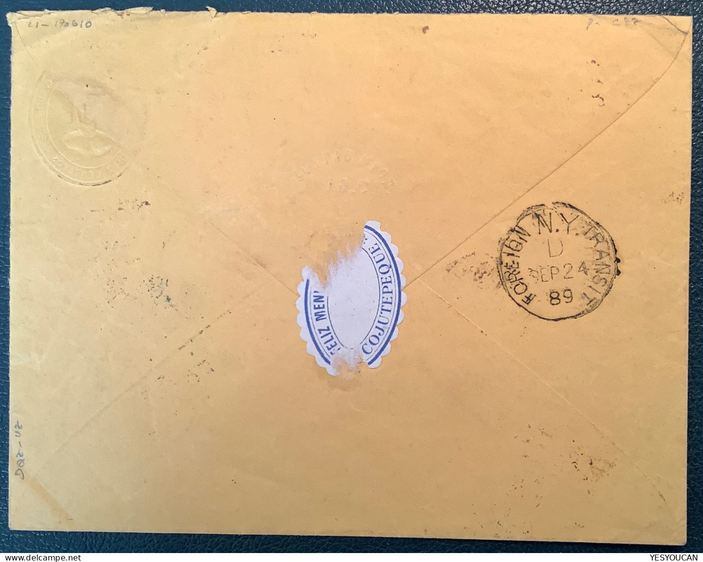 Salvador PROVISIONAL Postal Stationery Envelope With Rare Suppl. Franking>Pector&Ducout Paris France (cover UPU Scheller - El Salvador