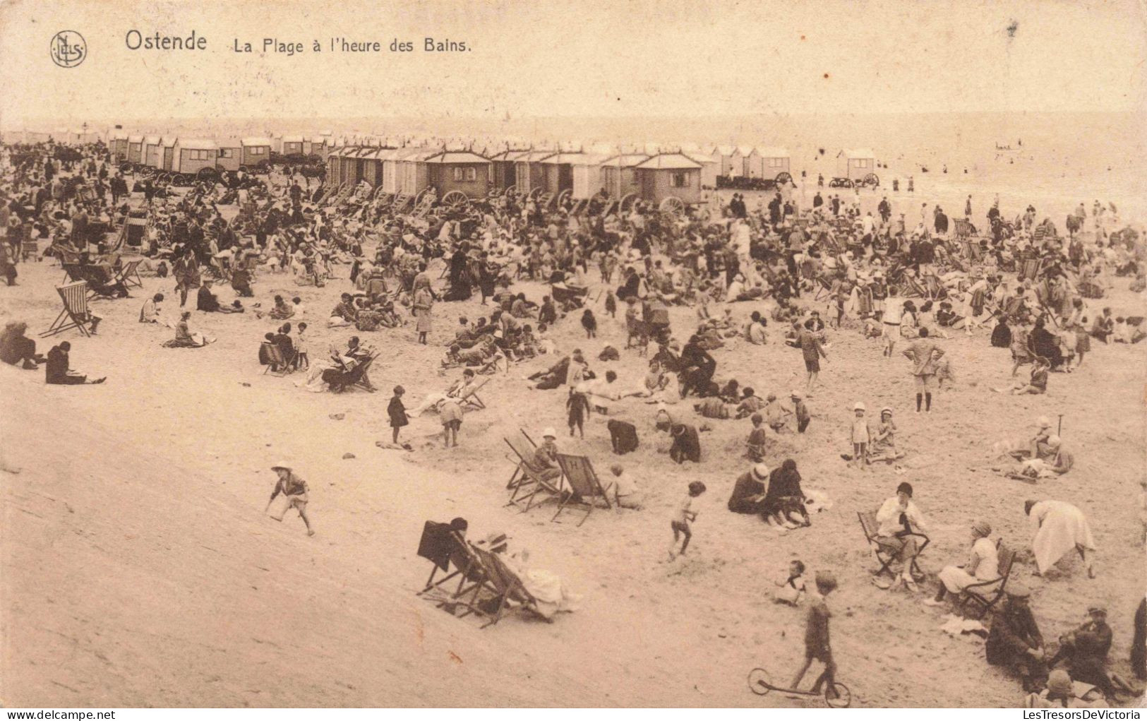 BELGIQUE - Ostende - La Plage à L'heure Des Bains - Animé - Carte Postale Ancienne - Oostende