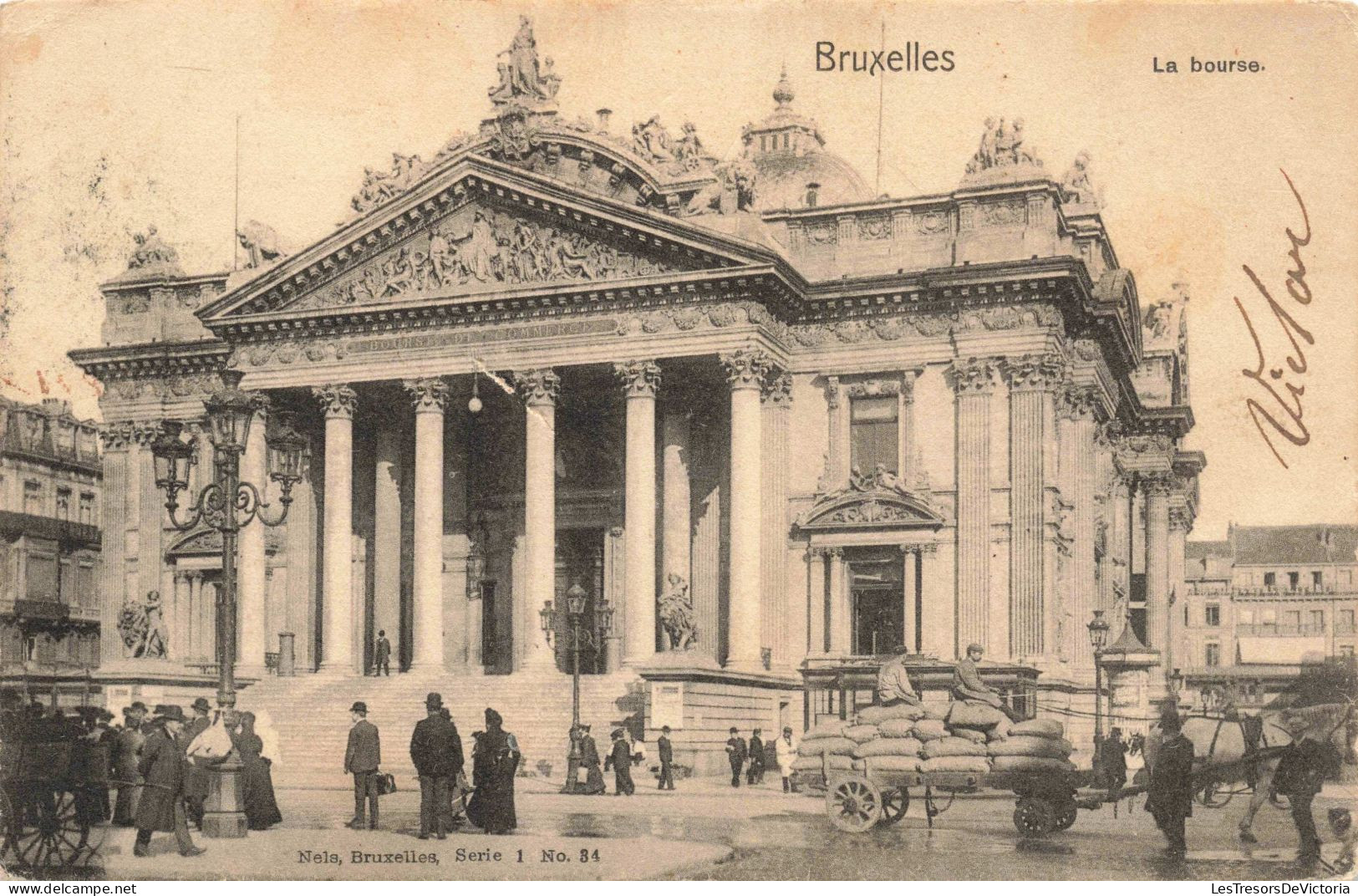 BELGIQUE - Bruxelles - La Bourse - Animé - Carte Postale Ancienne - Monuments, édifices