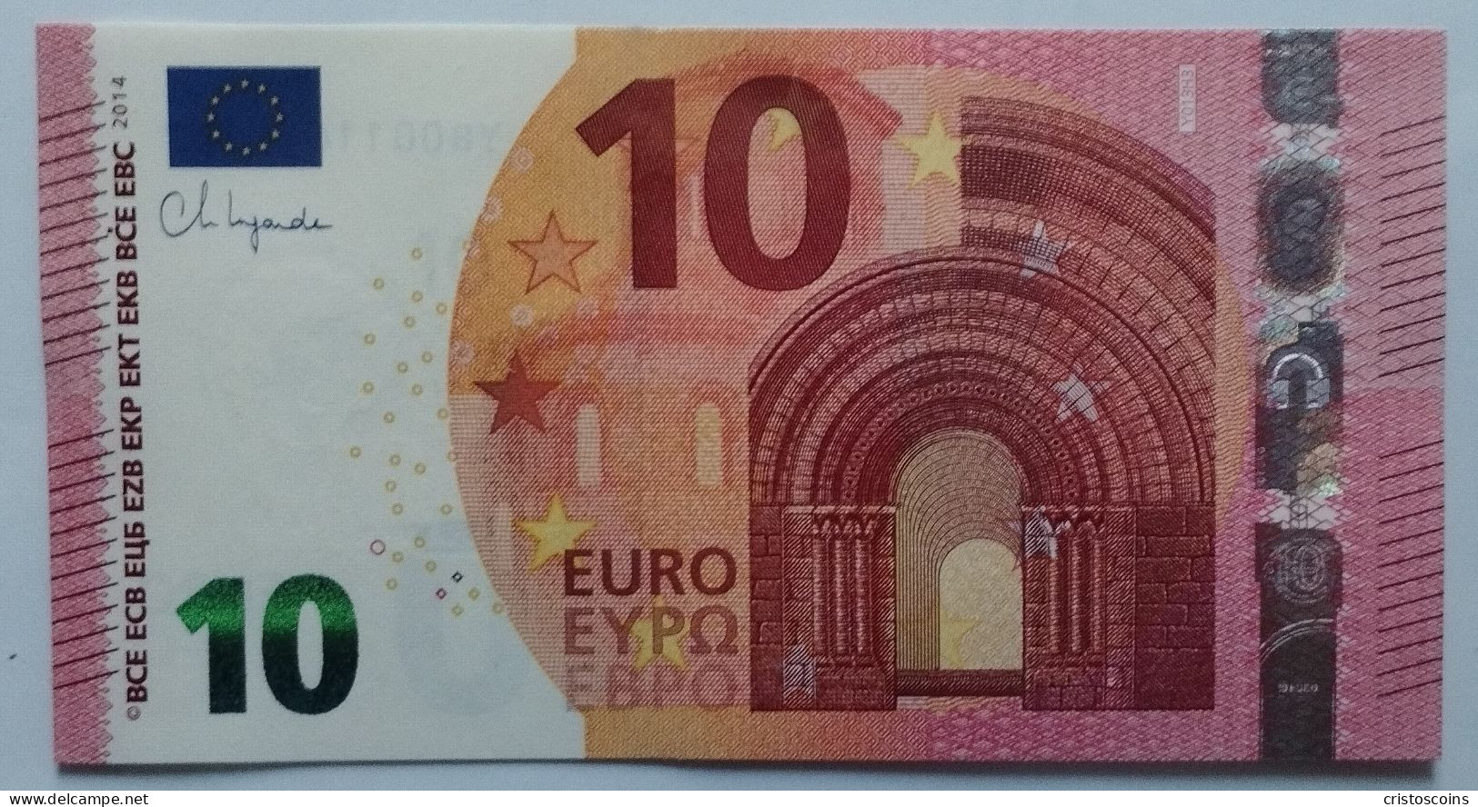 Grecia10 Euro Y 2014 Lagarde UNC  P-27Y  Numero Prosecutivo (B/1-57 - 10 Euro