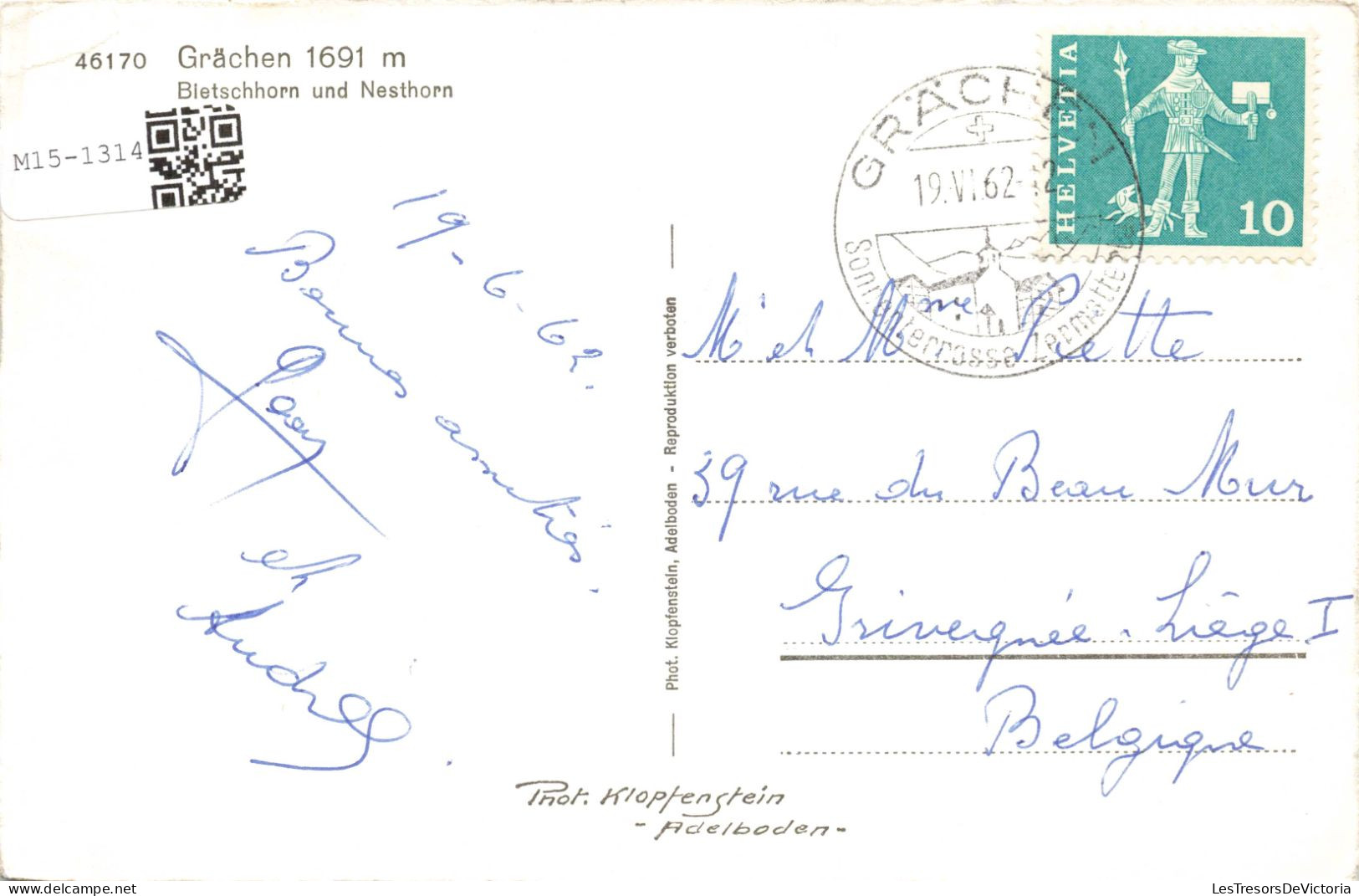 SUISSE - Grächen - Bletschhorn Inu Nesthorn - Carte Postale Ancienne - Grächen