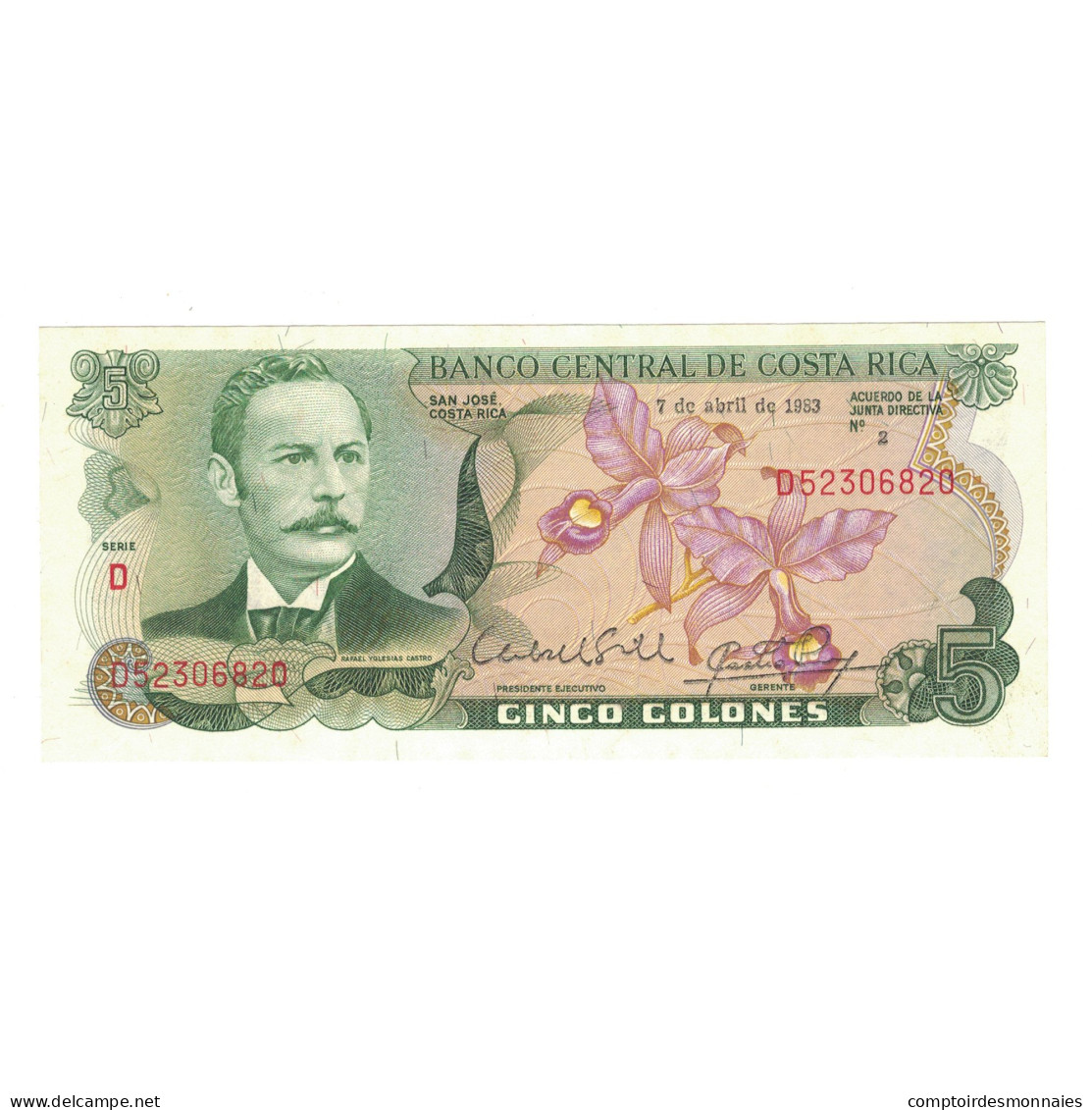 Billet, Costa Rica, 5 Colones, 1983, 1983-04-07, KM:236x, NEUF - Costa Rica