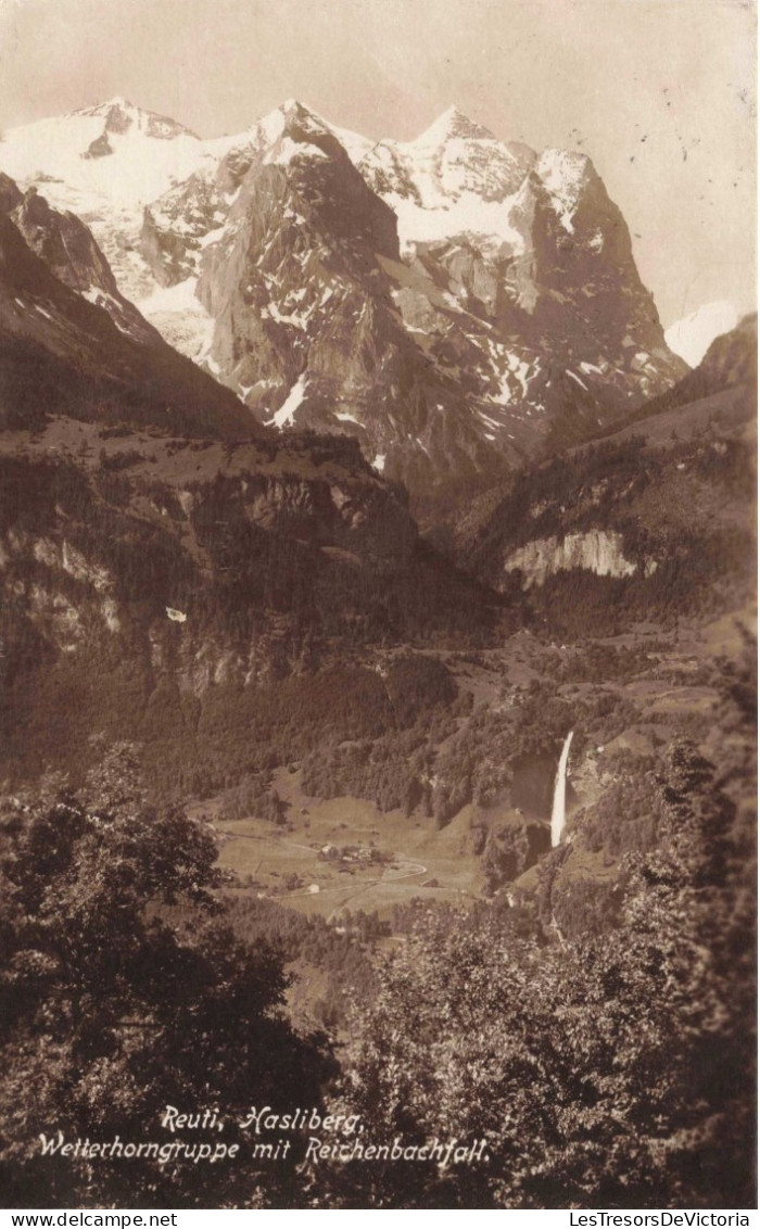 SUISSE - Reuti Hasliberg - Wetterhorngruppe Mit Reichenbachfall -  Carte Postale Ancienne - Hasliberg