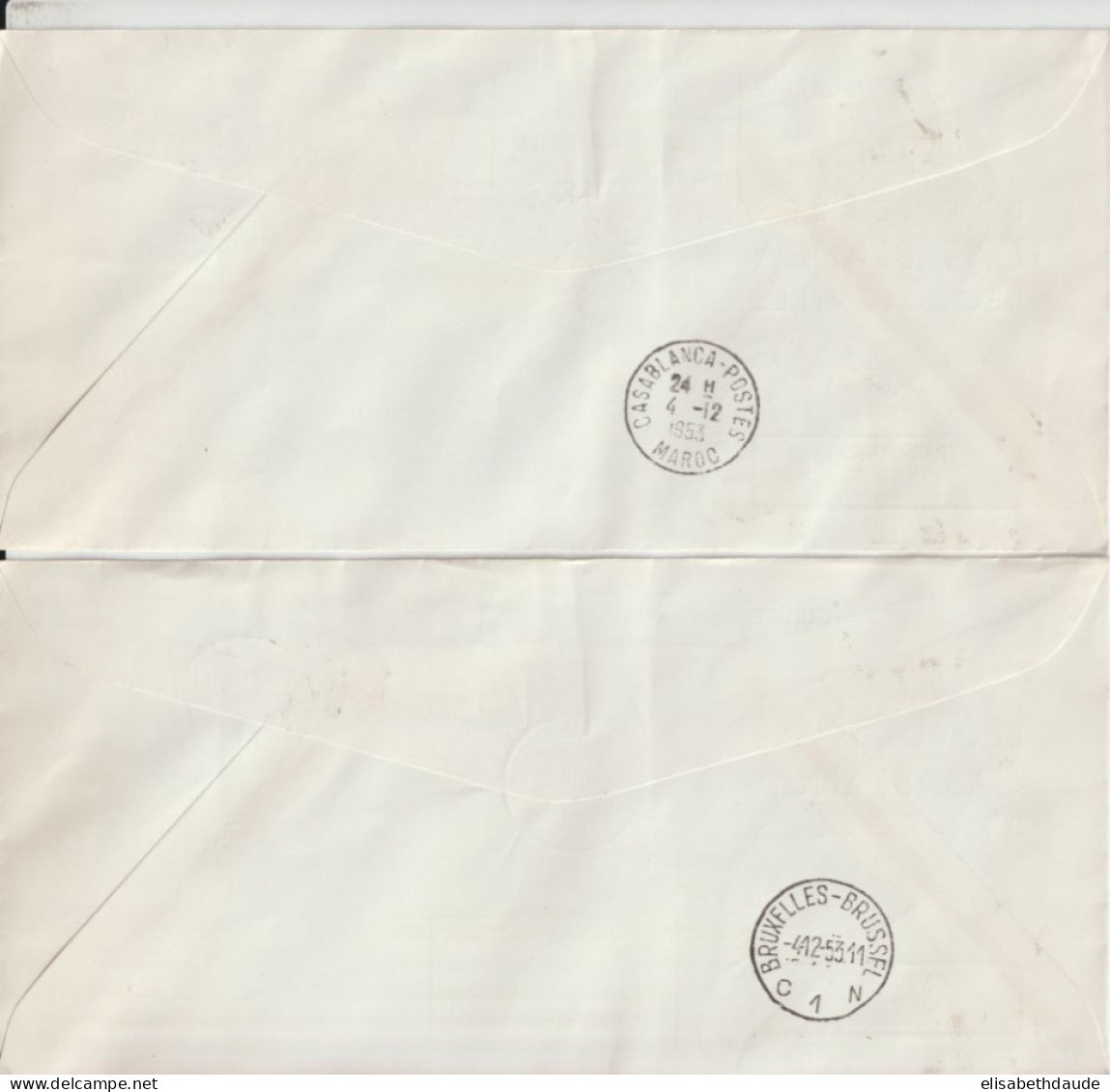 1953 - 1° VOL DIRECT SABENA CASABLANCA (MAROC) - BRUXELLES (BELGIQUE) - ENVELOPPES ALLER ET RETOUR ! - Storia Postale