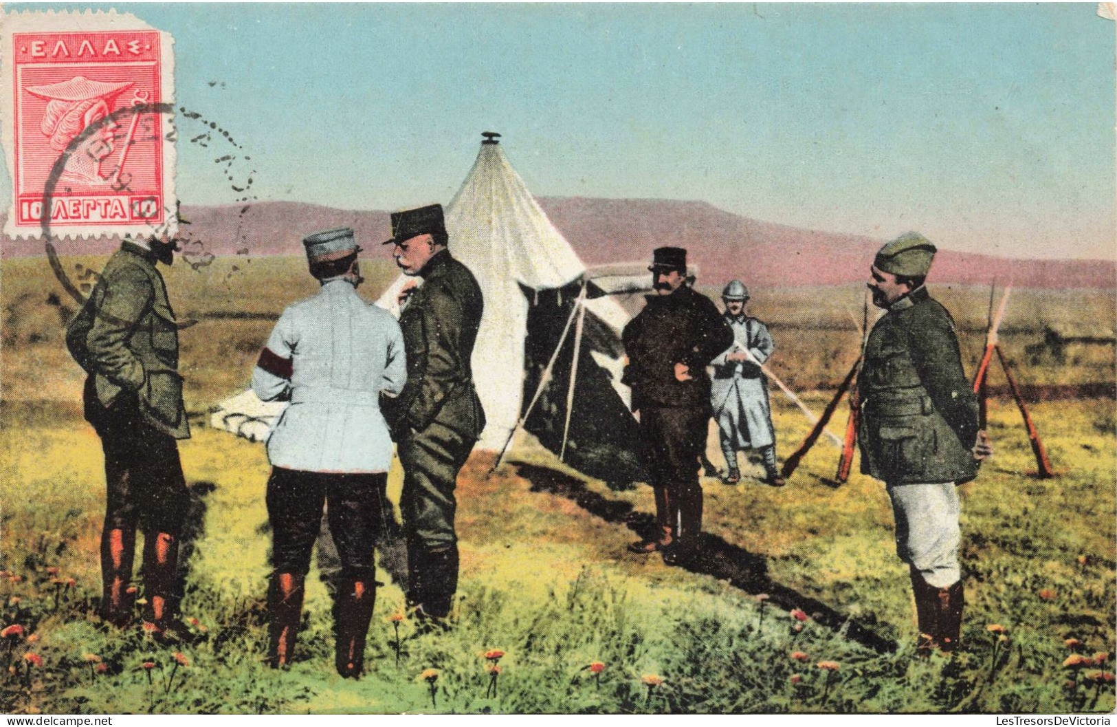 MILITARIA - Salonique - Le Général Sarrail Avec Ses Officiers D'ordonnance - Colorisé - Carte Postale Ancienne - Personnages