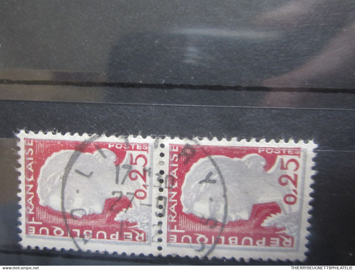 BEAUX TIMBRES DE FRANCE N° 1263 EN PAIRE - OBLITERATION LITTRY - 1960 Marianne (Decaris)