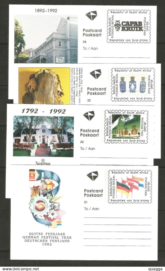 South Africa 1992. 4 Postcards As Per Scan. - Unused Stamps