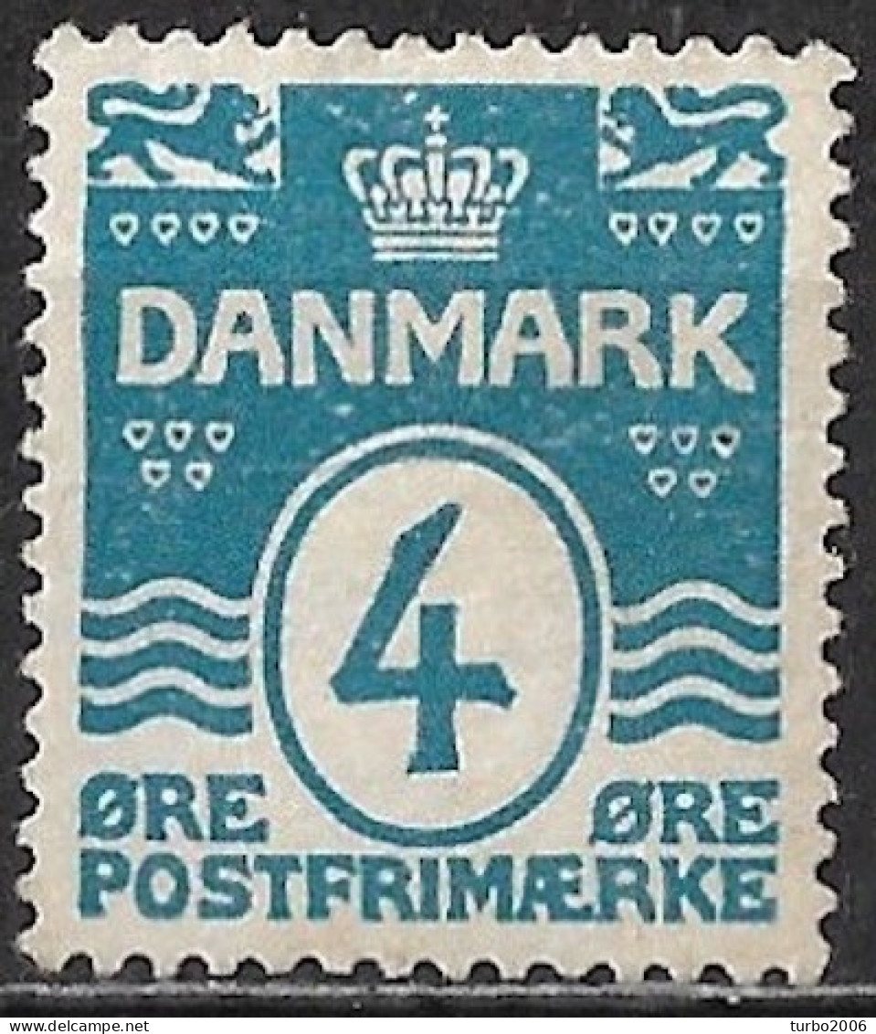 DENMARK 1905-1917 Figures WM 4 Ore Blue Michel 45 B /  Y&T 51 MH - Ungebraucht