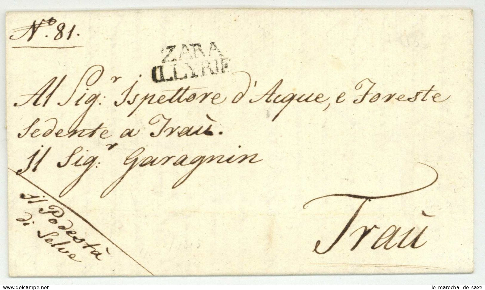 ZARA ILLYRIE 1813 Insel Selve Trau Trogir Departement Conquis - 1792-1815: Conquered Departments