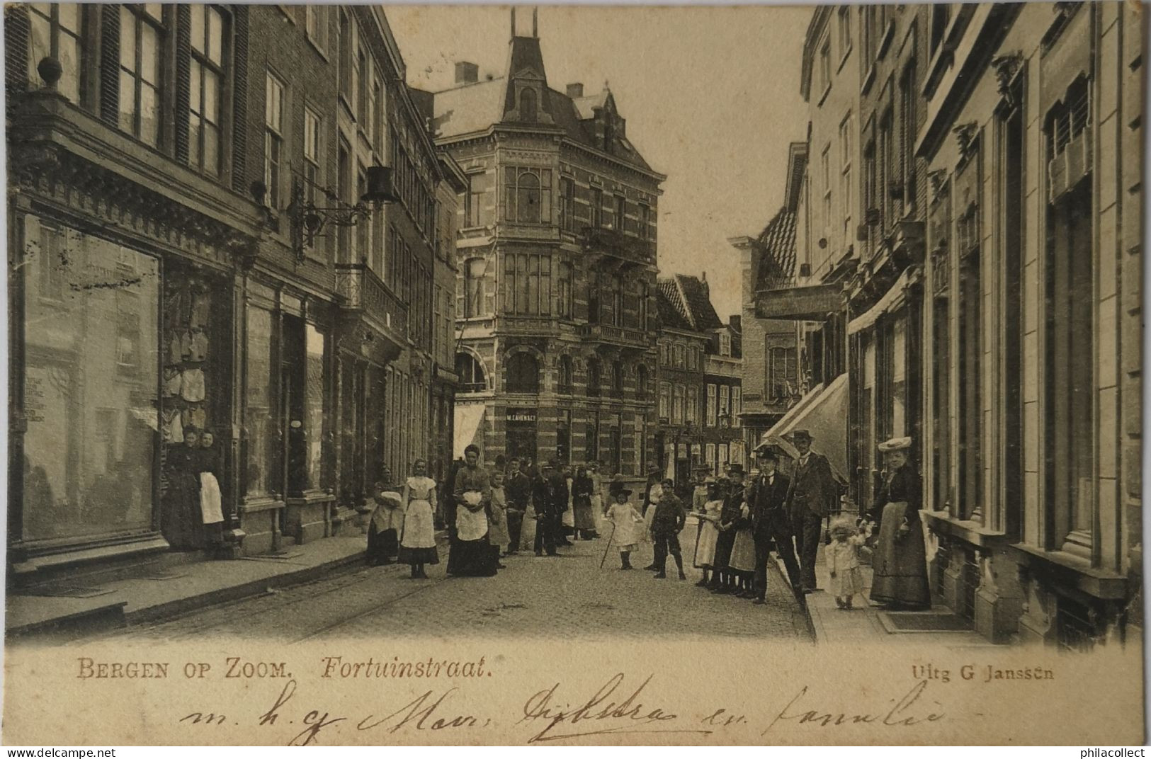 Bergen Op Zoom (N - Br.) Fortuinstraat Met Veel Volk (winkels) 190? - Bergen Op Zoom