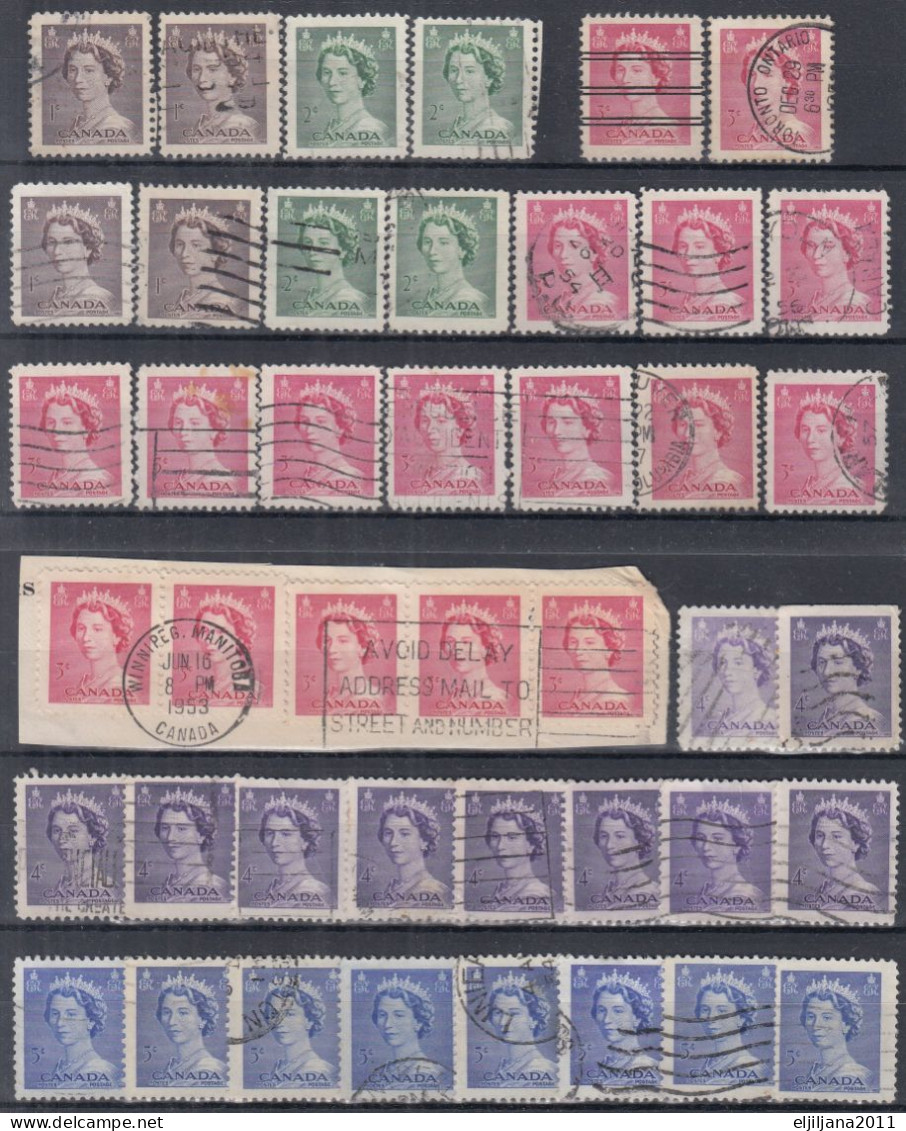 Action !! SALE !! 50 % OFF !! ⁕ Canada 1953 QEII ⁕ 43v Used With Duplicates - Oblitérés