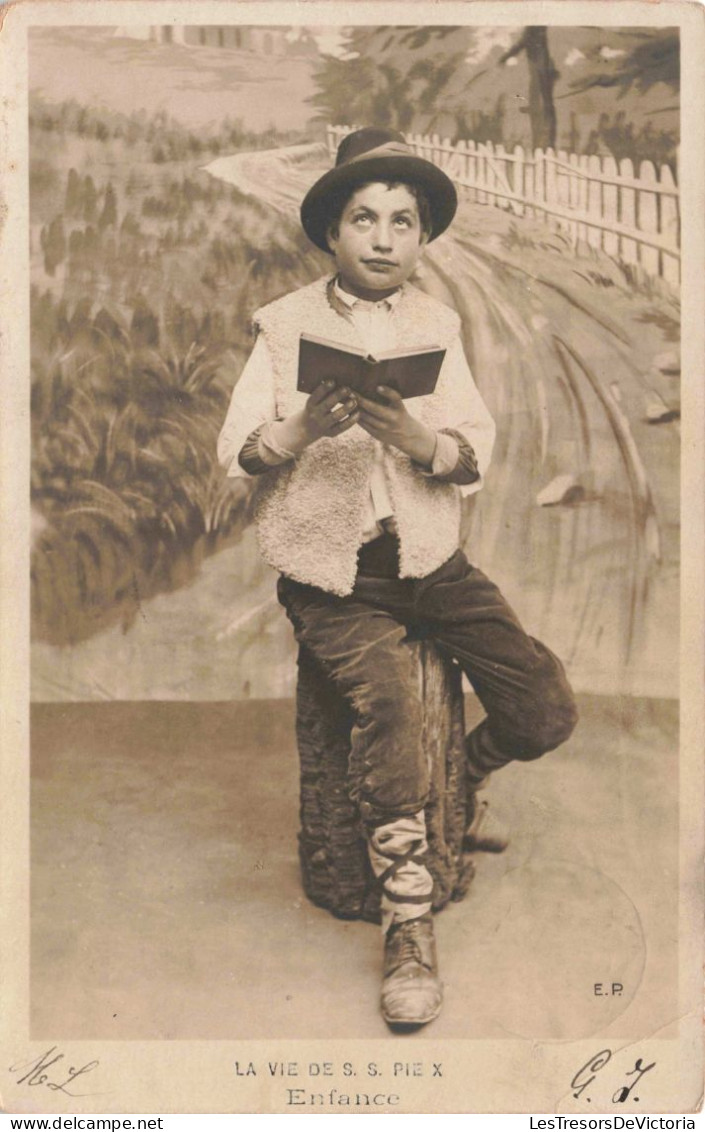 RELIGION - Pape - La Vie De S S Pie X - Enfance - Carte Postale Ancienne - Papi