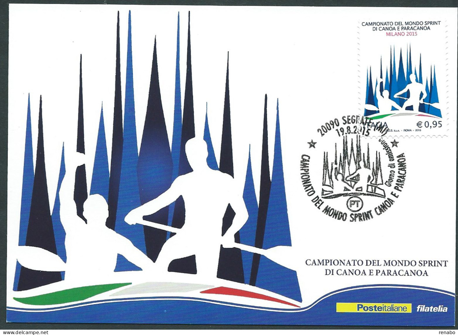 Italia, Italy, Italien, Italie 2015 ; Campionato Del Mondo Di Canoa: Maximum Card E Anche FDC Con Annullo Speciale - Canoa
