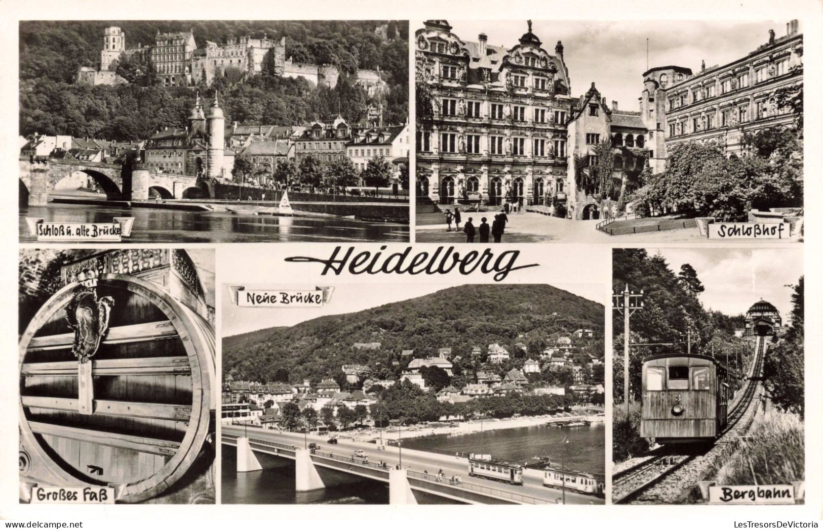 ALLEMAGNE - Heidelberg - Neine Brücke - Grosses Fass - Multivues - Carte Postale Ancienne - Heidelberg