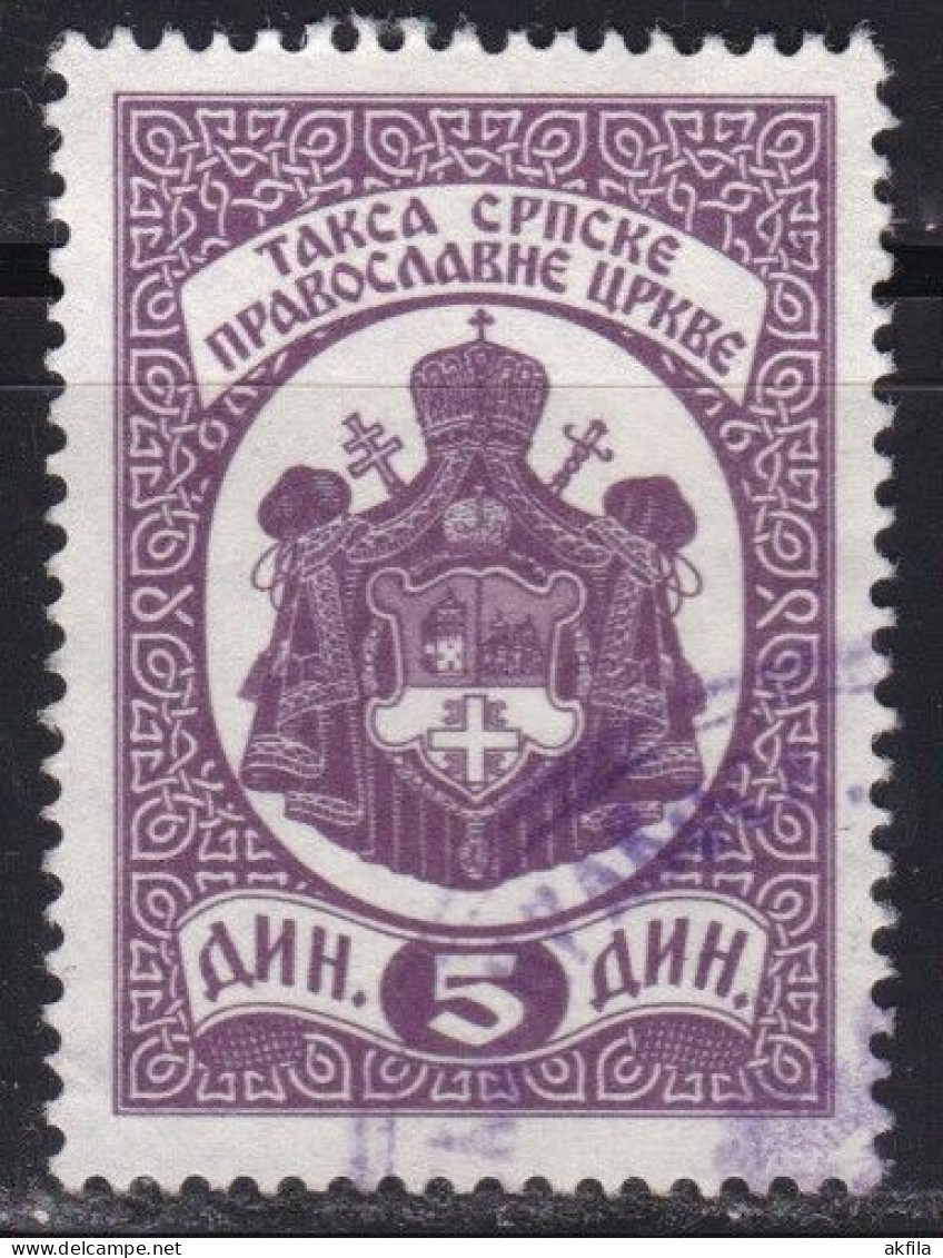 Kingdom Of Yugoslavia, Tax Of The Serbian Orthodox Church, Used - Gebraucht