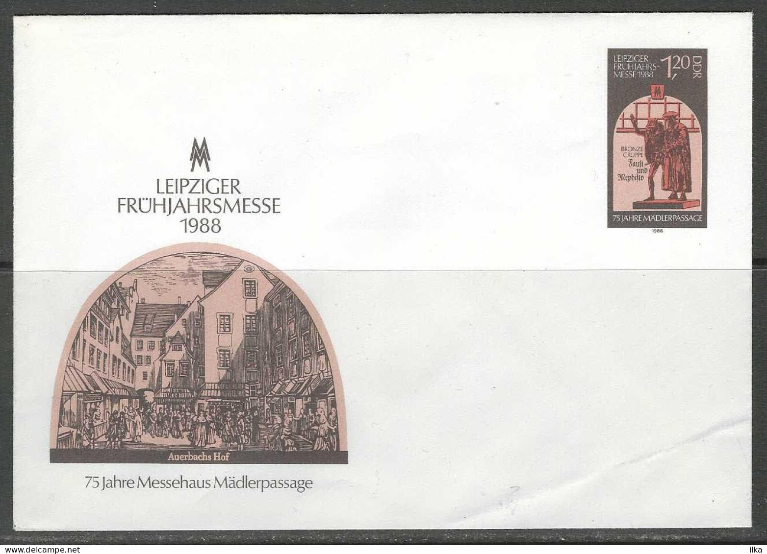 Cover - Entier - Leipziger Frühjahrsmesse 1988 - 75 Jahre Messehaus Mädlerpassage. - Umschläge - Ungebraucht