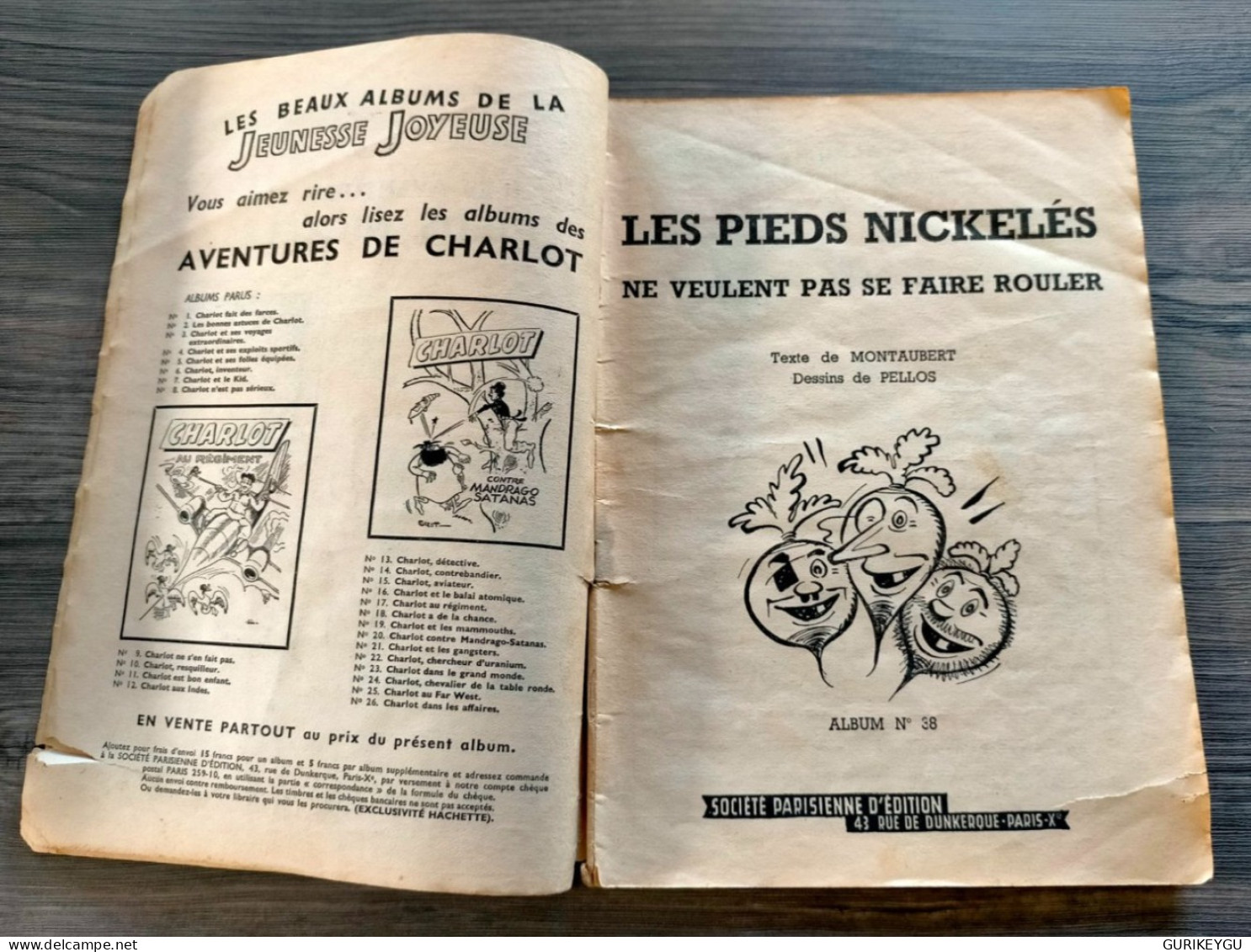 N° En  EO Les Pieds Nickelés N° 38 Ne Veulent Pas Se Faire Rouler  Edition Jeunesse Joyeuse PELLOS De 1958 - Pieds Nickelés, Les