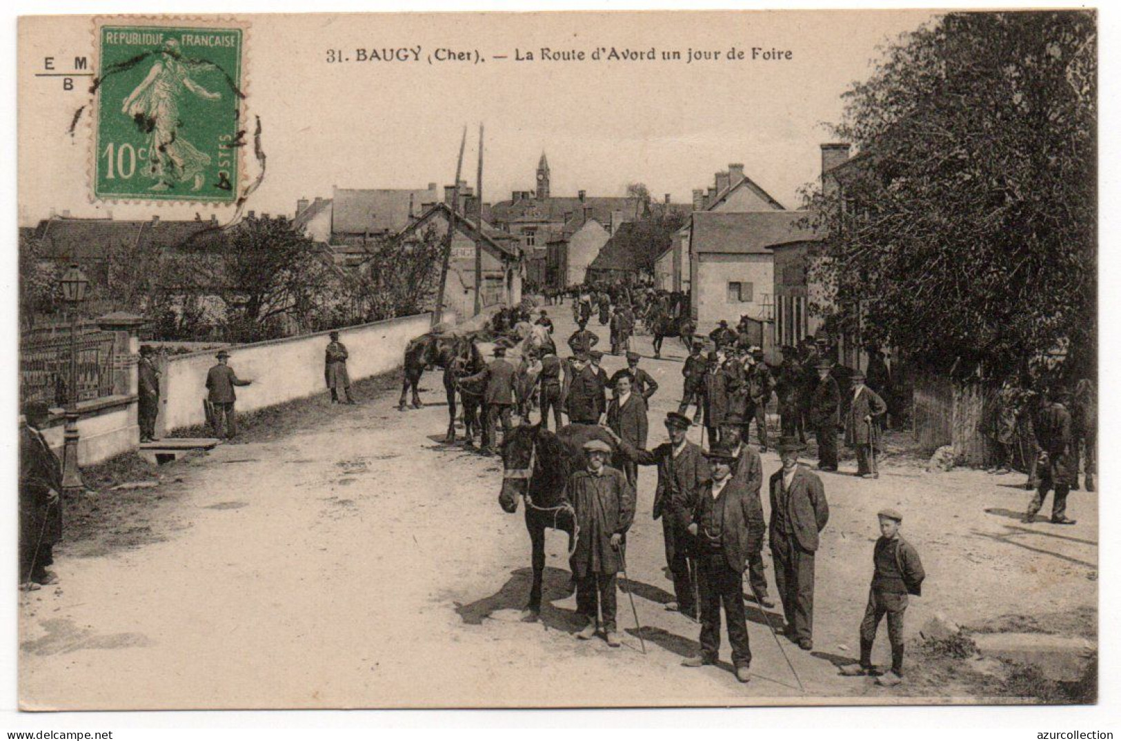 La Route D'Avord Un Jour De Foire - Baugy